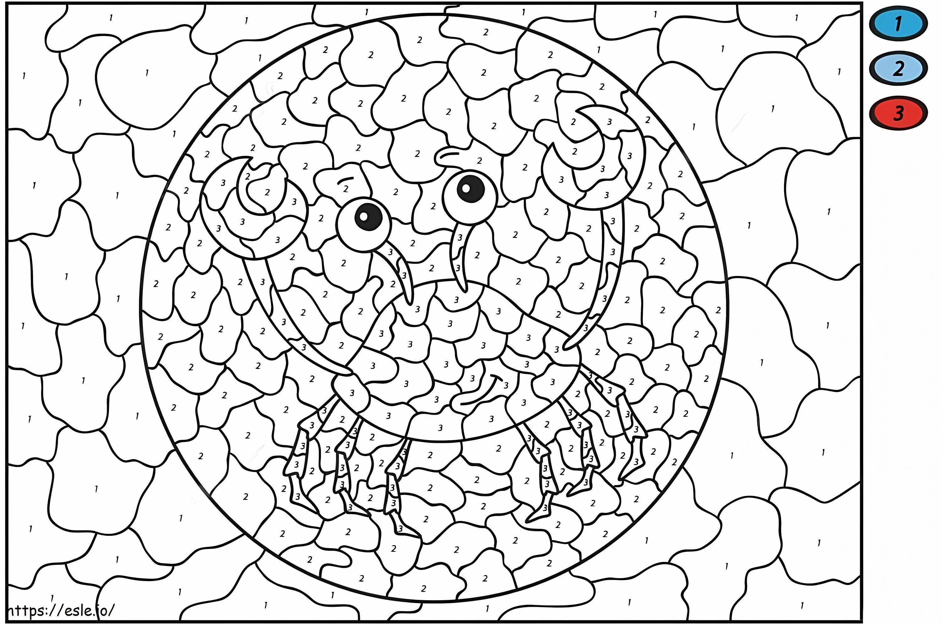 Crab Color By Number coloring page