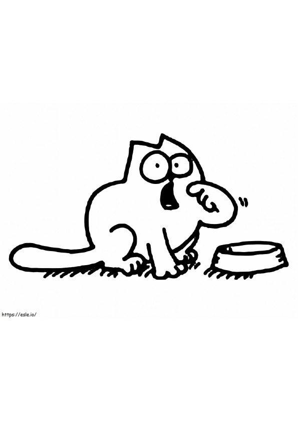 Simons Cat Hungry coloring page