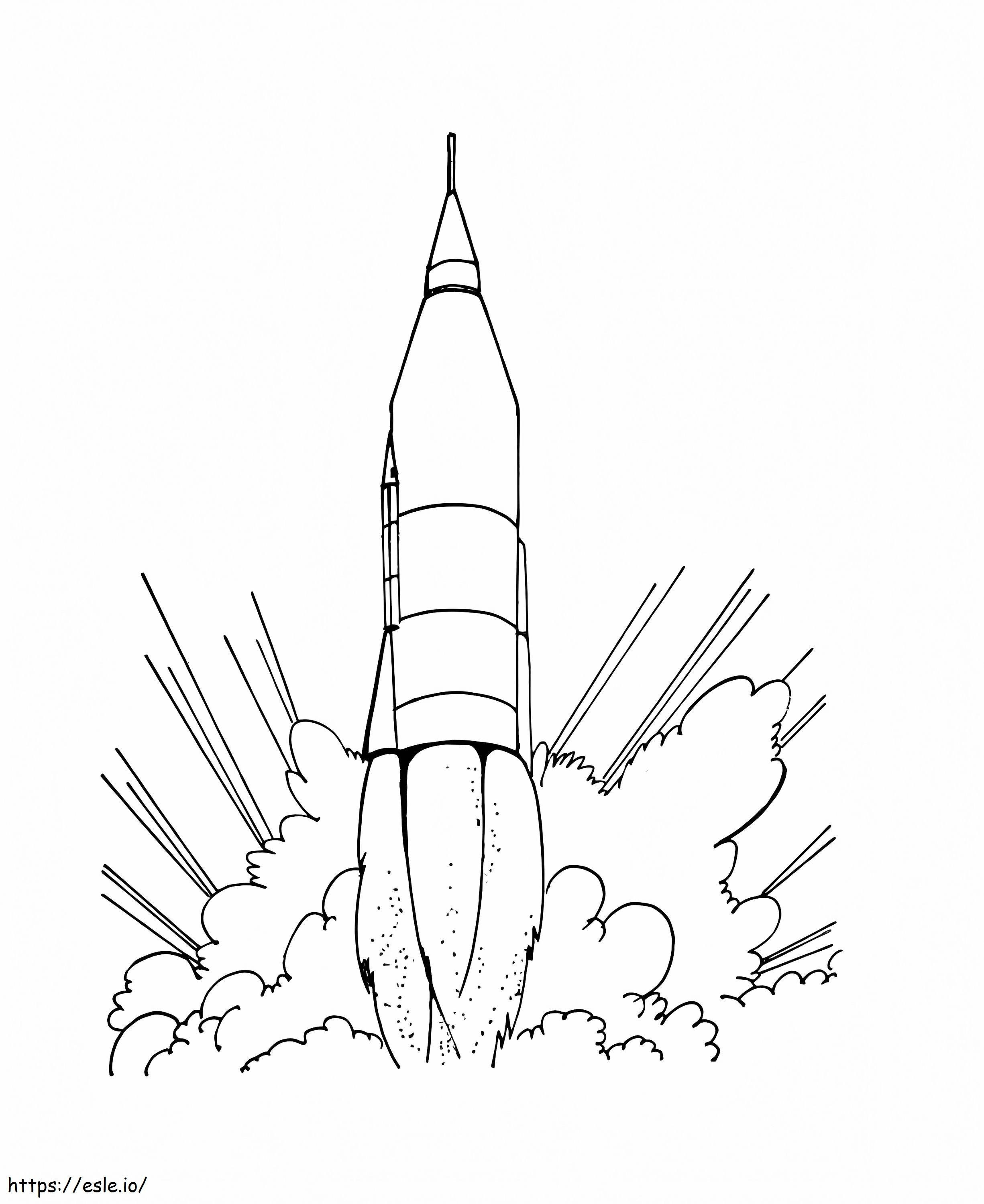Start Rocket coloring page