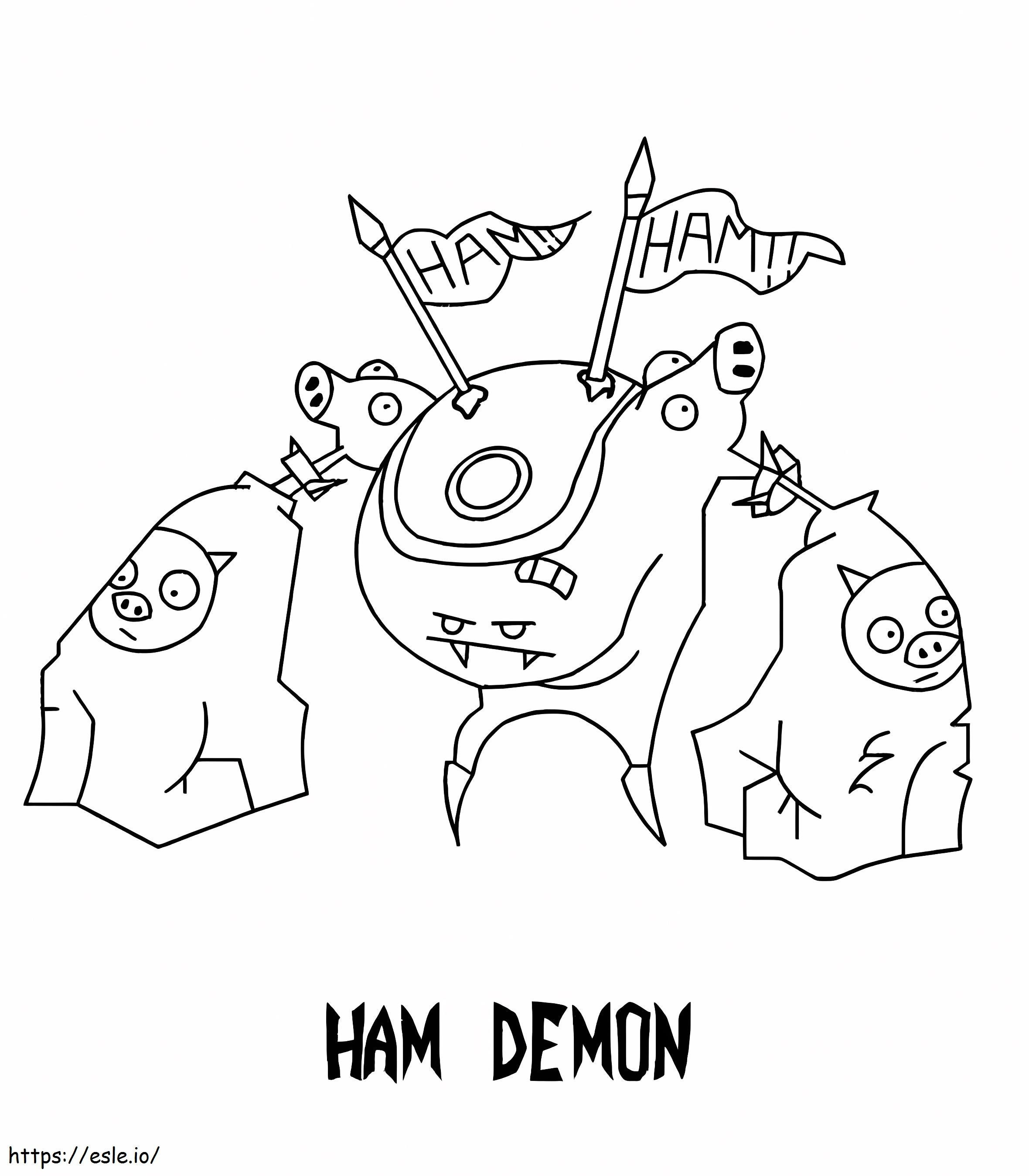 Ham Demon de la Invader Zim de colorat