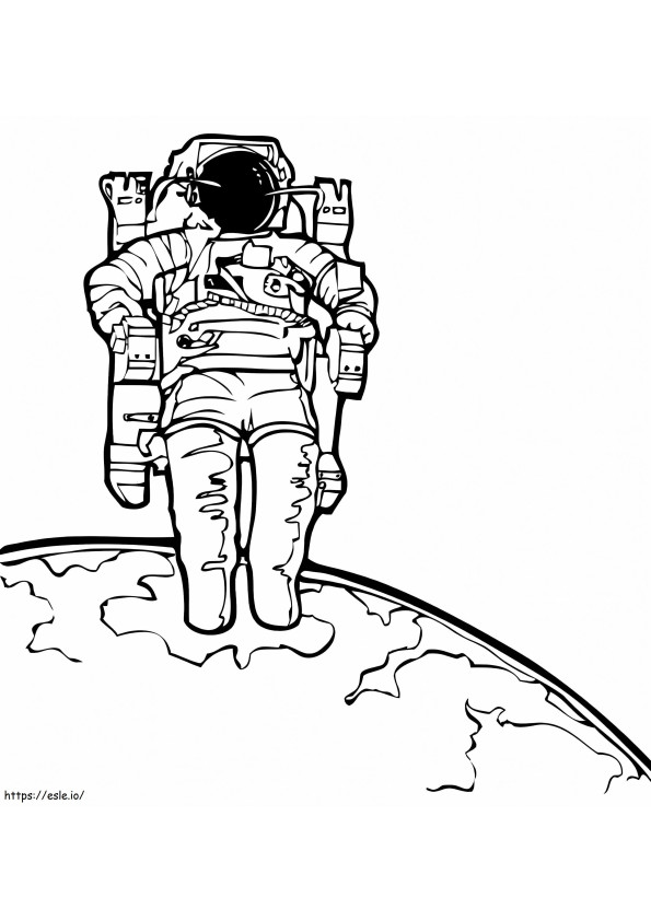 印刷可能な宇宙飛行士 ぬりえ - 塗り絵