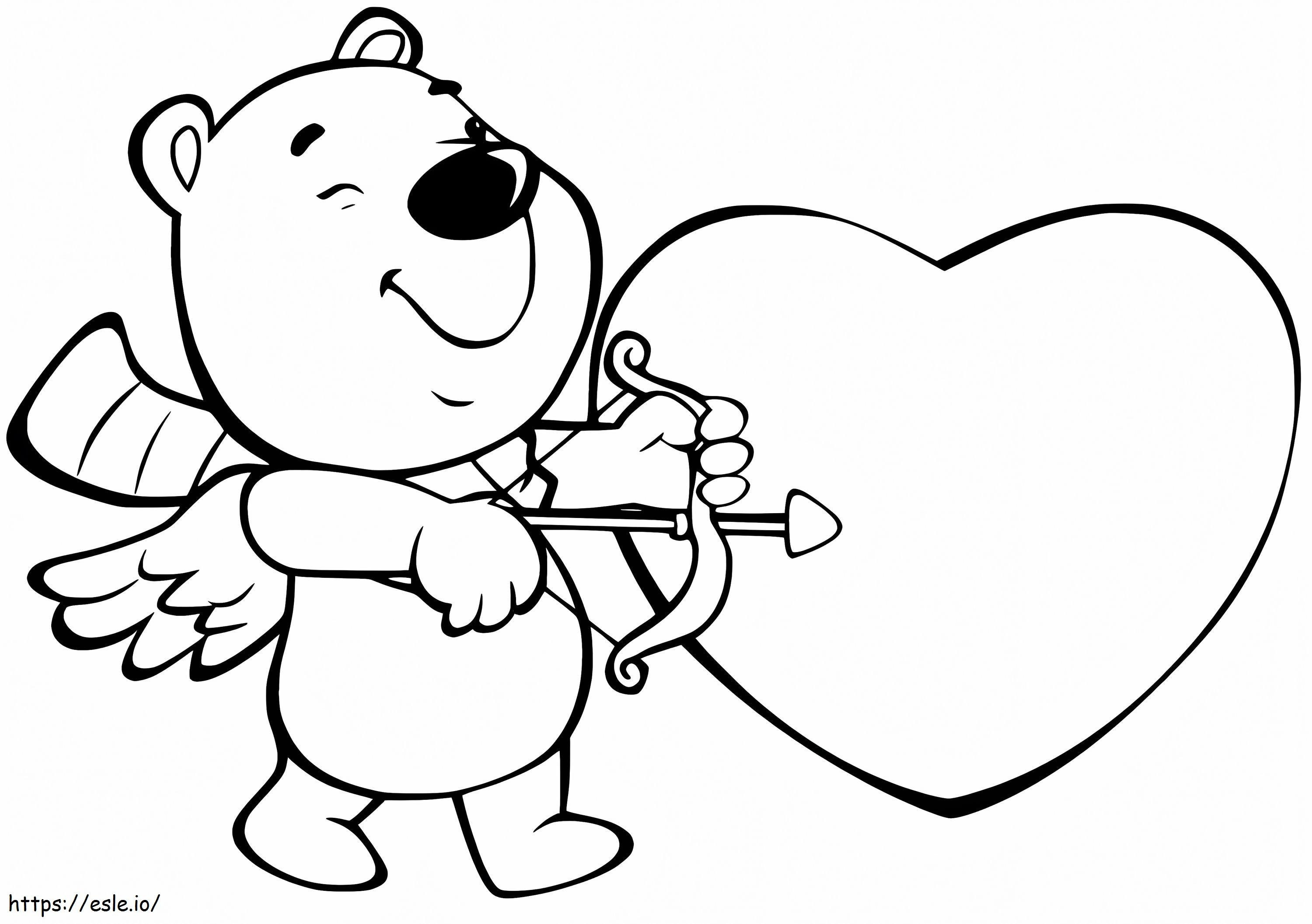 Cupid Bear coloring page