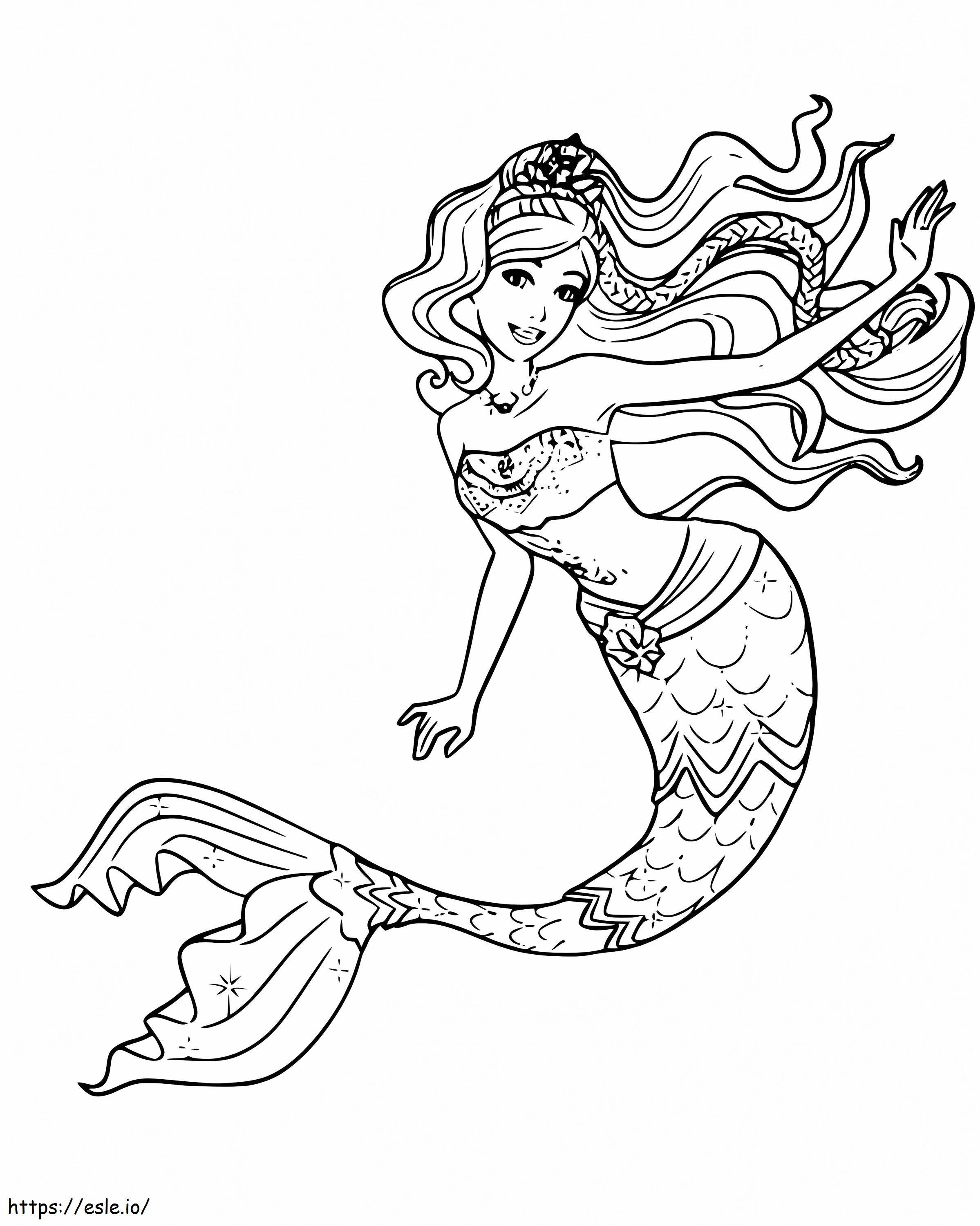 Lovely Barbie Mermaid coloring page