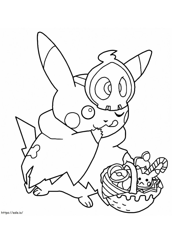 Pikachu de Halloween para impressão grátis para colorir