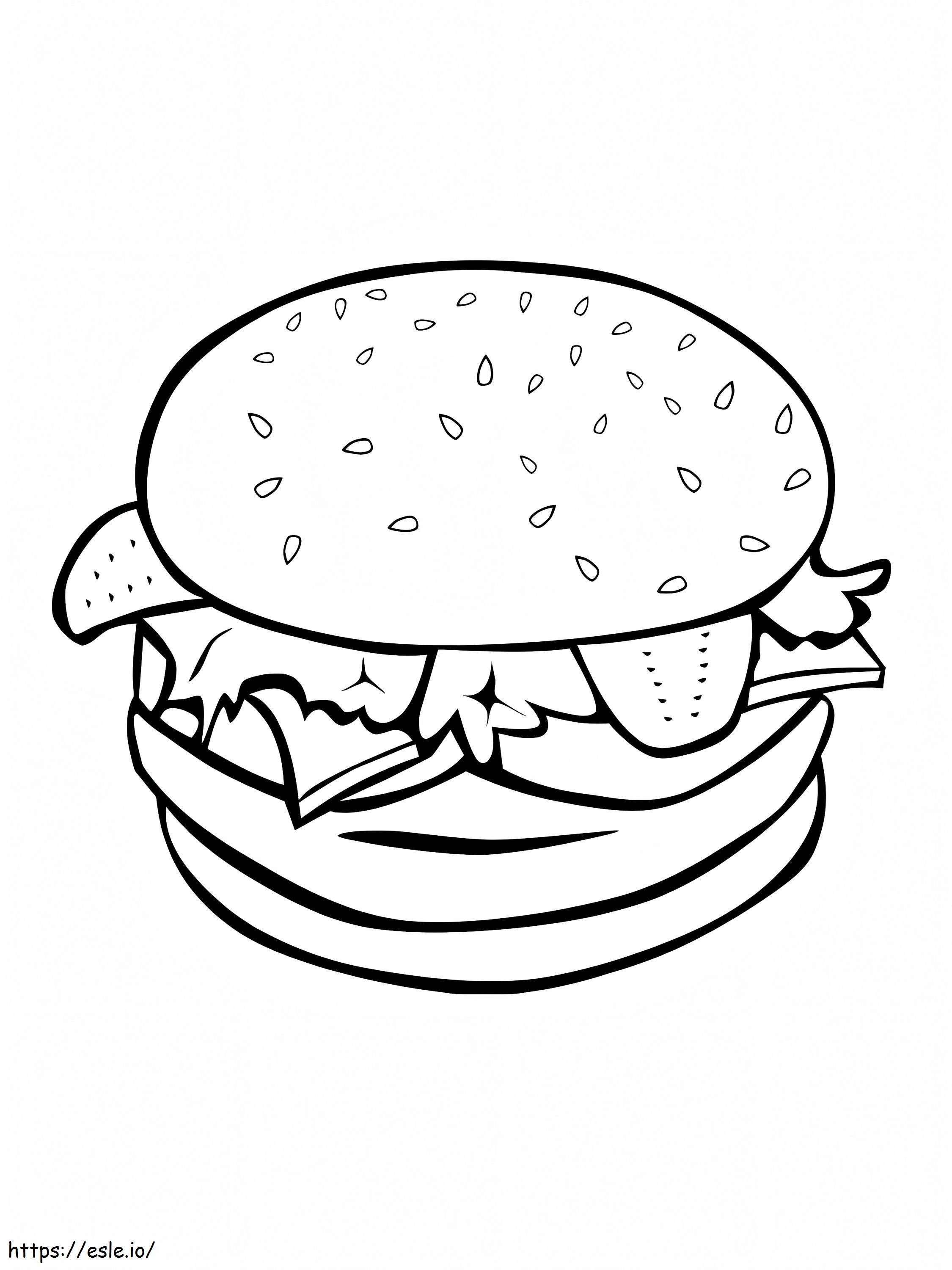 Gewone hamburger kleurplaat kleurplaat