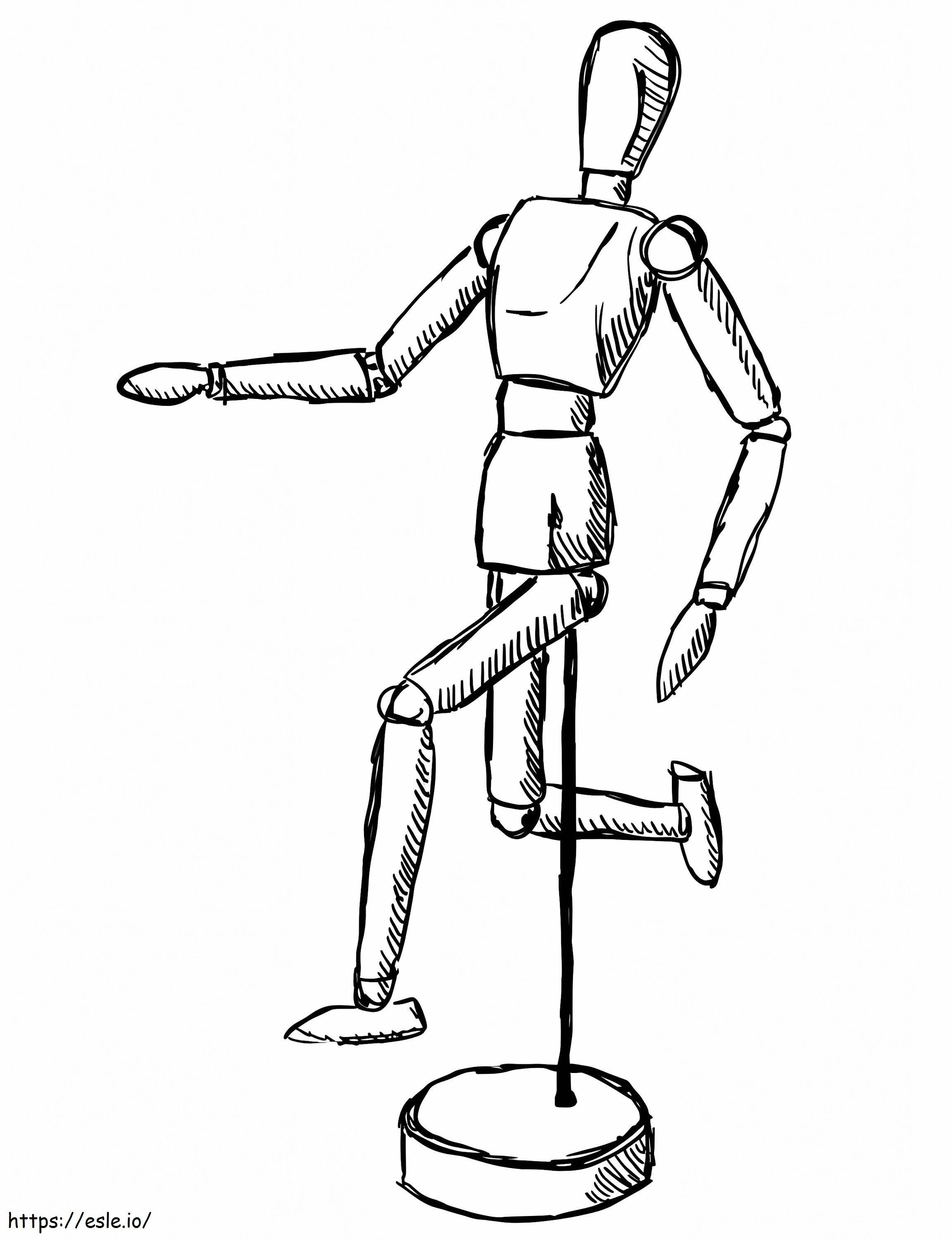 Wooden Mannequin coloring page