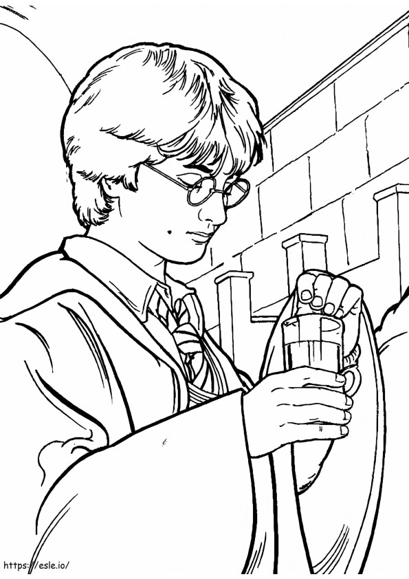 Aprendizagem de Harry Potter para colorir