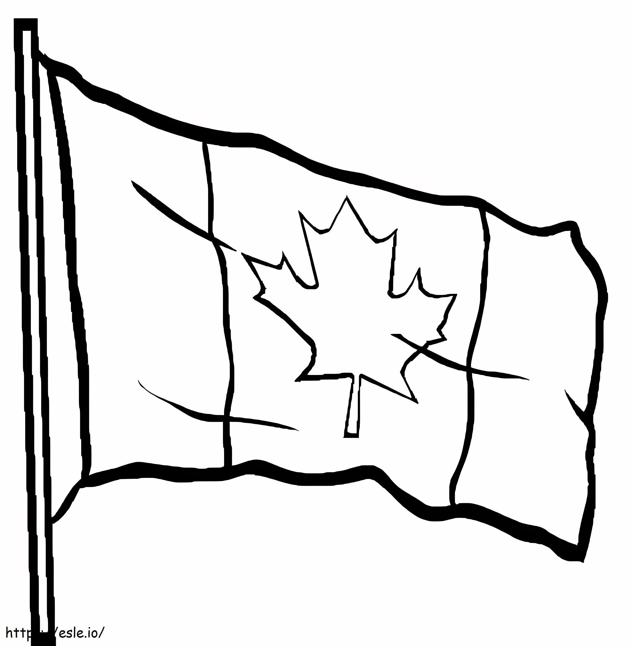 Bandiera canadese 2 da colorare