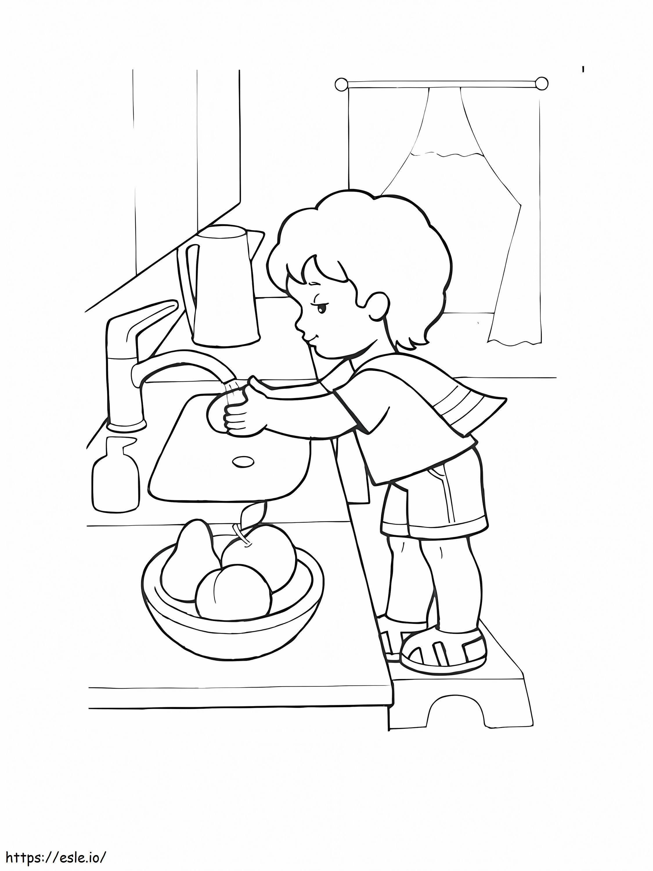 Washing Hands For Good Hygiene coloring page