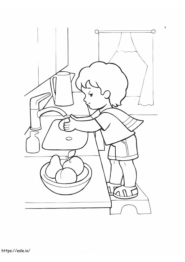Washing Hands For Good Hygiene coloring page