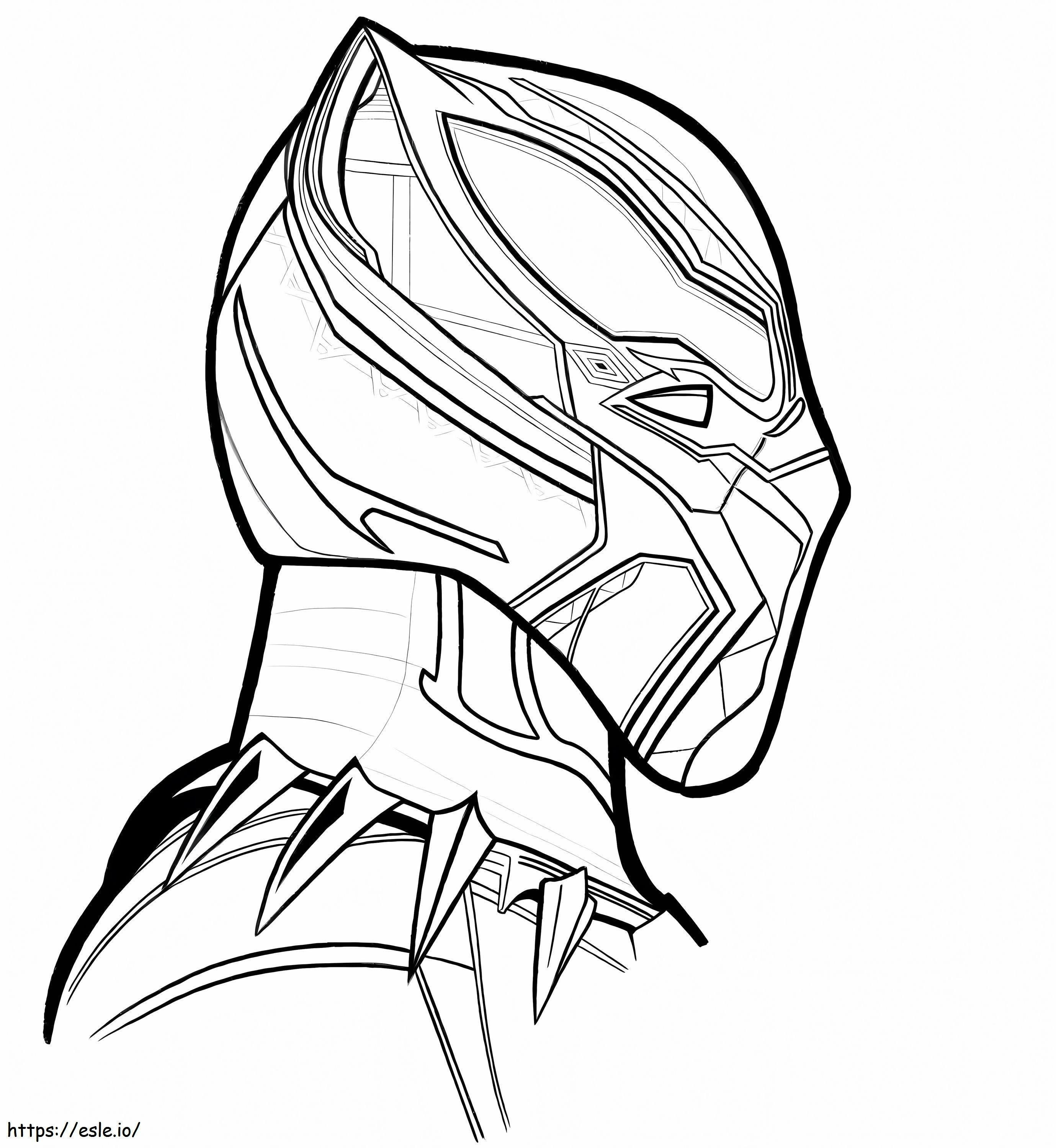 Máscara incrível de Pantera Negra para colorir