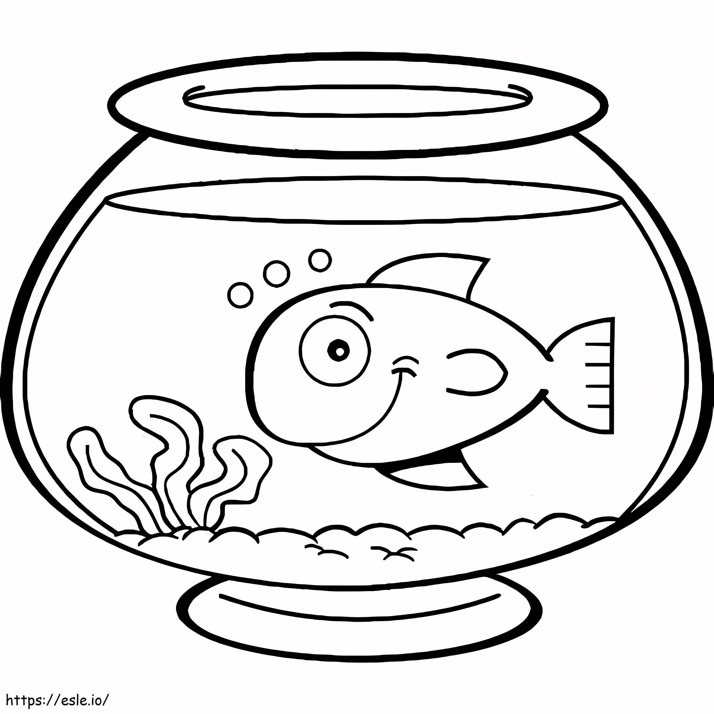 Bol pentru pește de desene animate de colorat