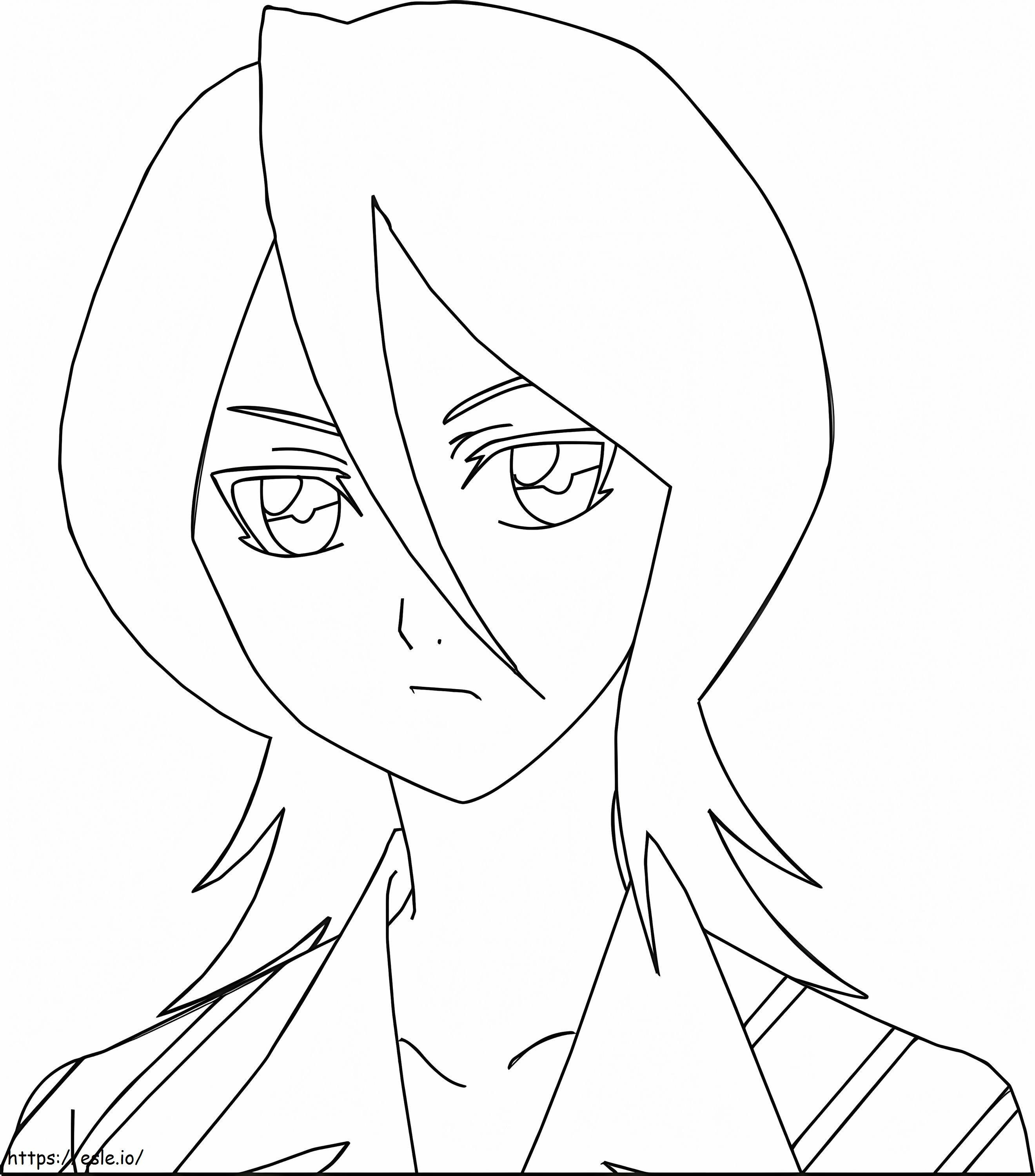 Rukia Kuchiki Face coloring page