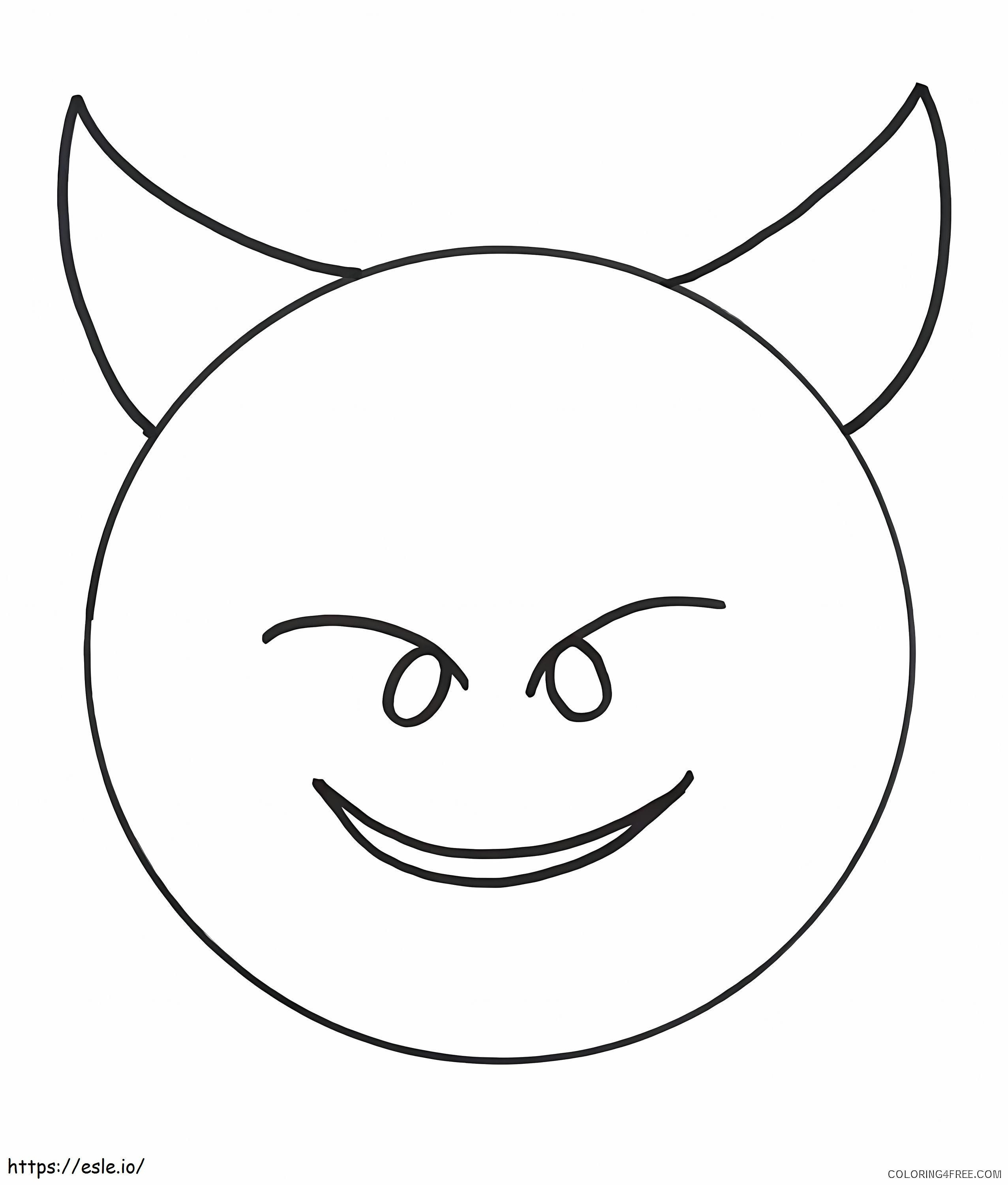 Demonio Emoji coloring page