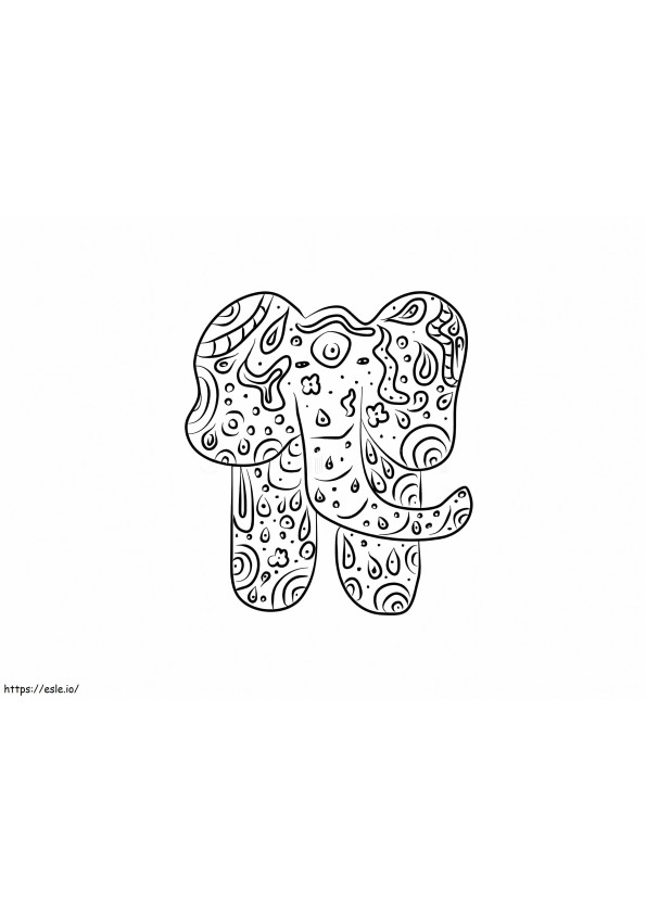 Coloriage Petit éléphant Zentangle à imprimer dessin