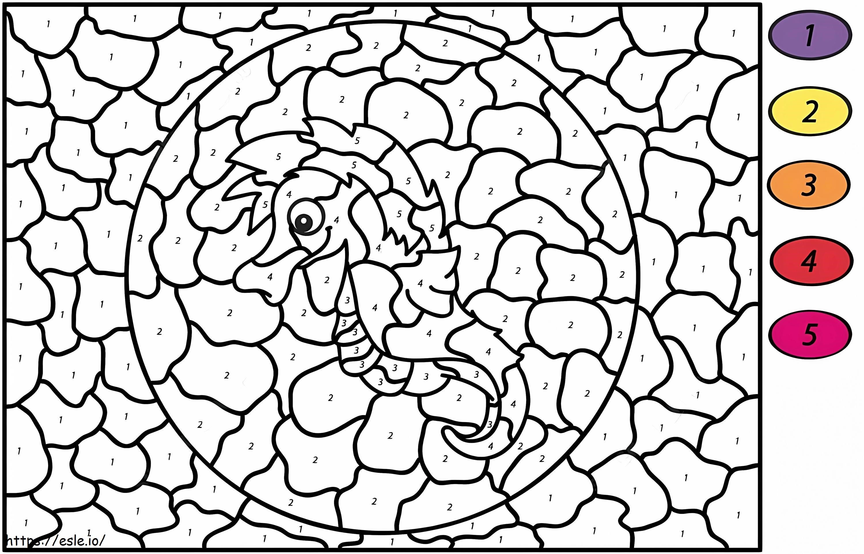 Seahorse Color By Number coloring page