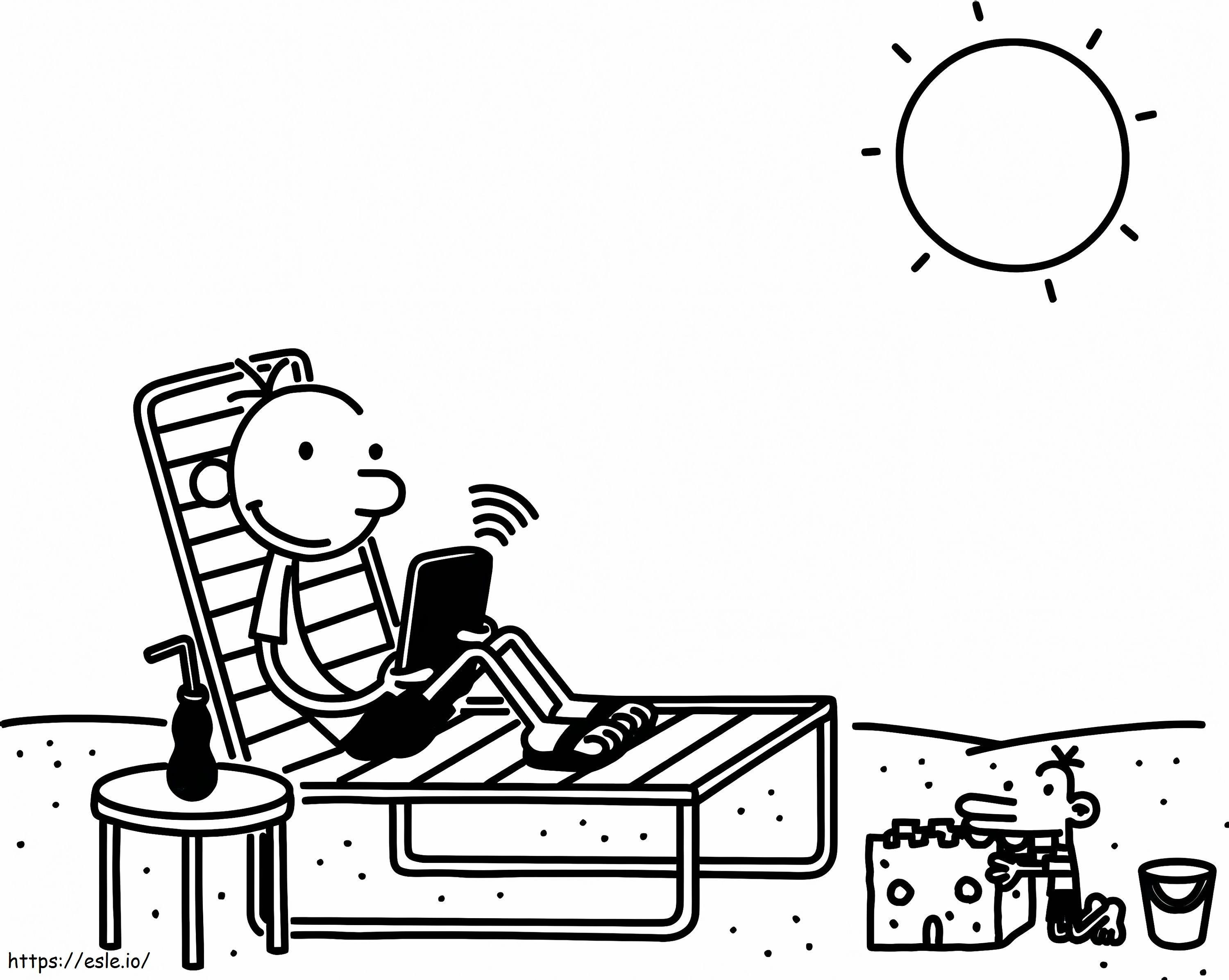 A Wimpy Kid On The Beach coloring page