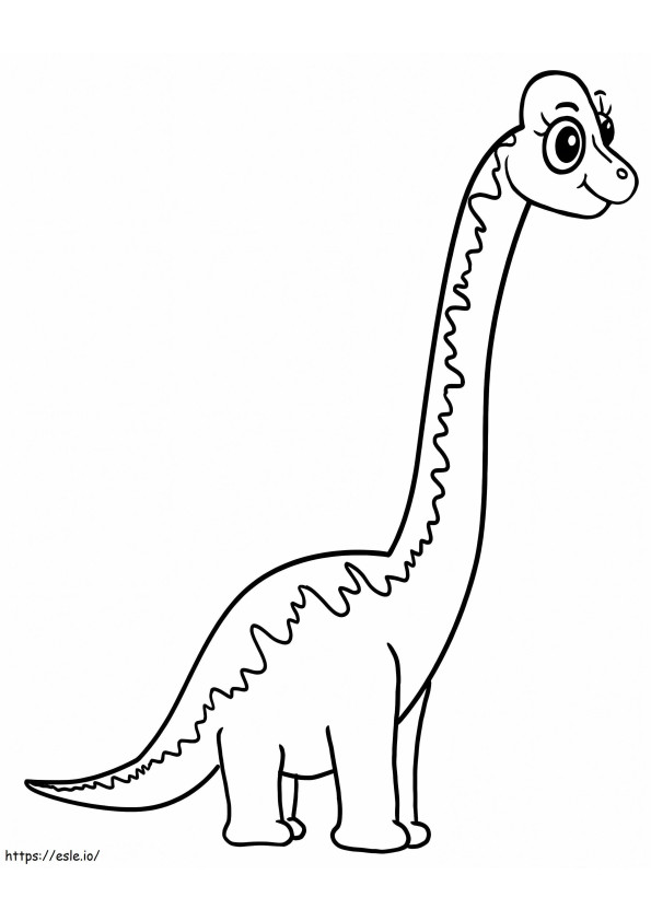 Coloriage Brachiosaure mignon à imprimer dessin