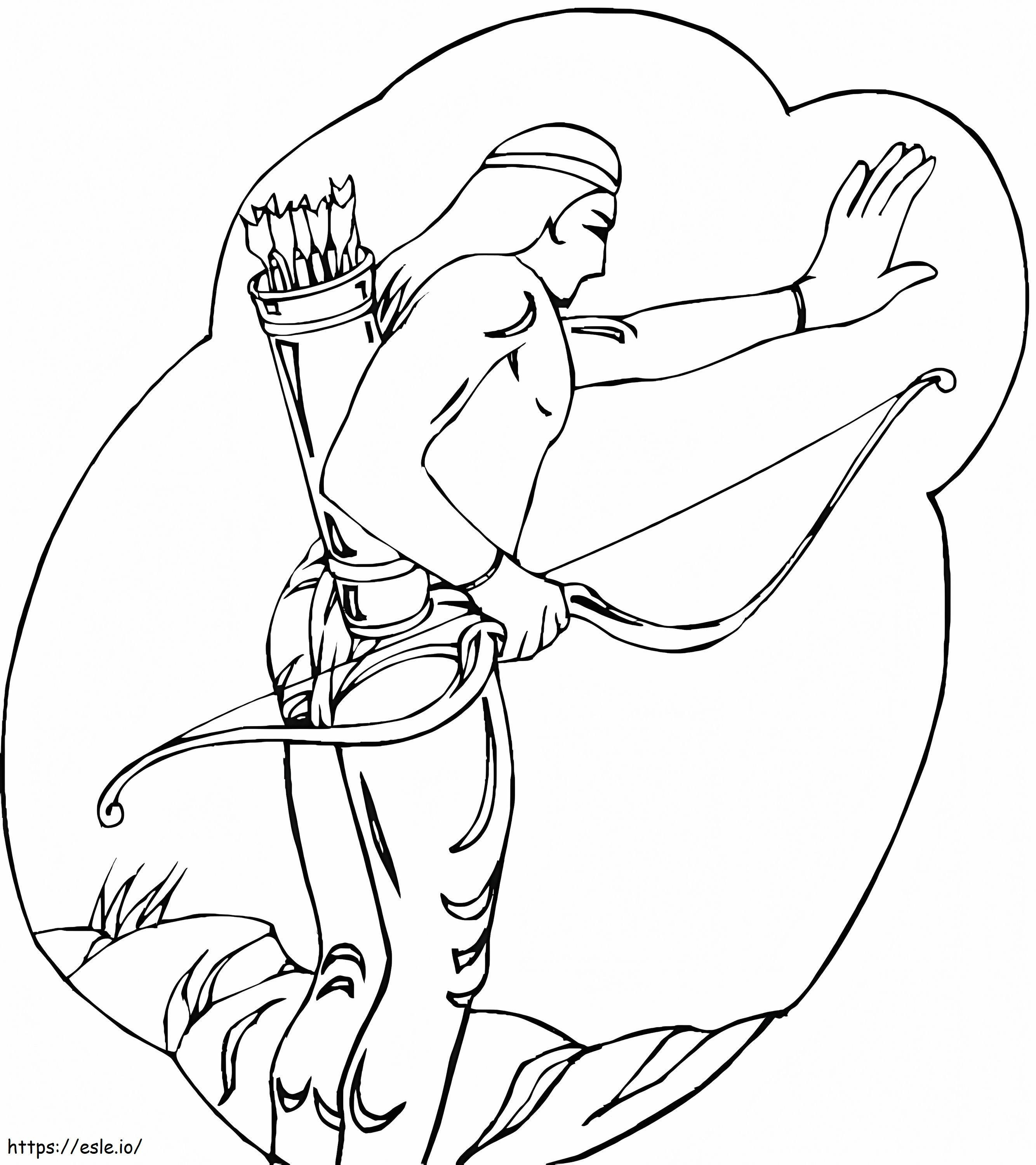 Native American Hunter coloring page
