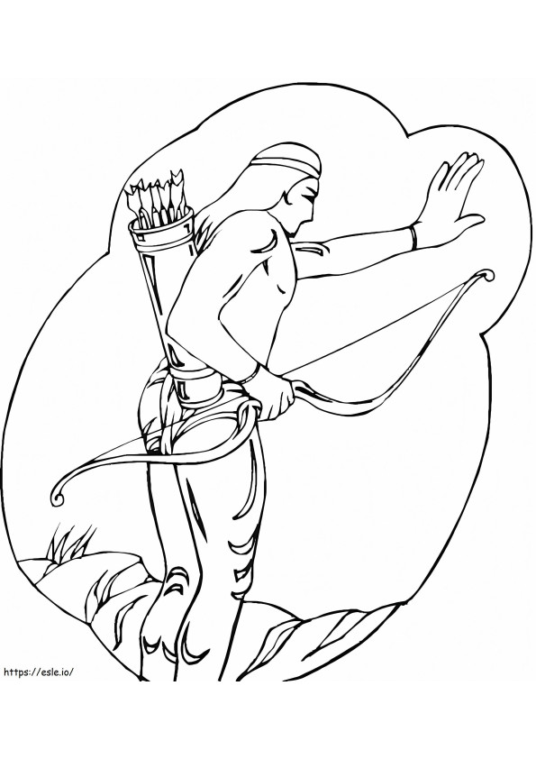 Native American Hunter coloring page