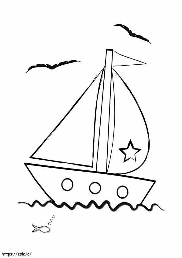 Yazdırılabilir Yelkenli Tekne boyama