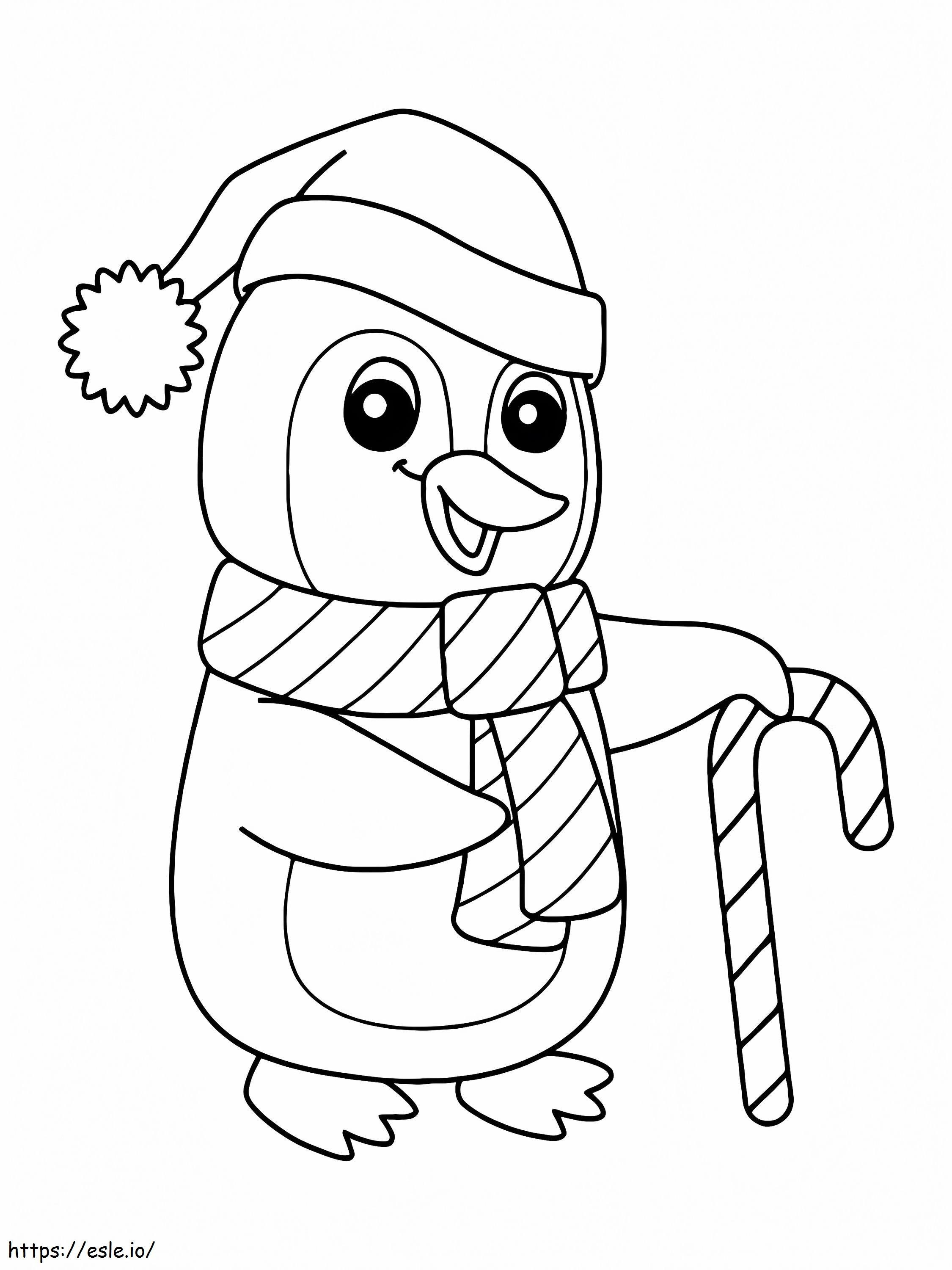 クリスマスペンギン ぬりえ - 塗り絵