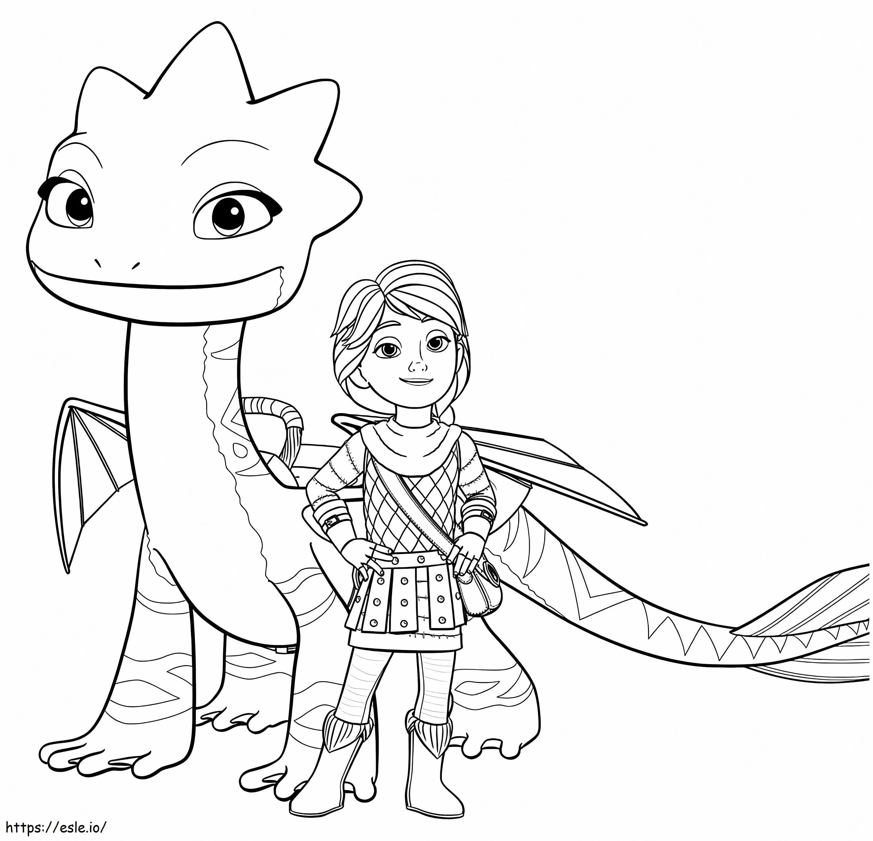 Cavaleiros de resgate de dragões grátis para colorir