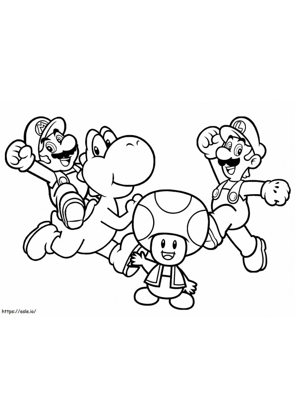 Mario hahmot värityskuva