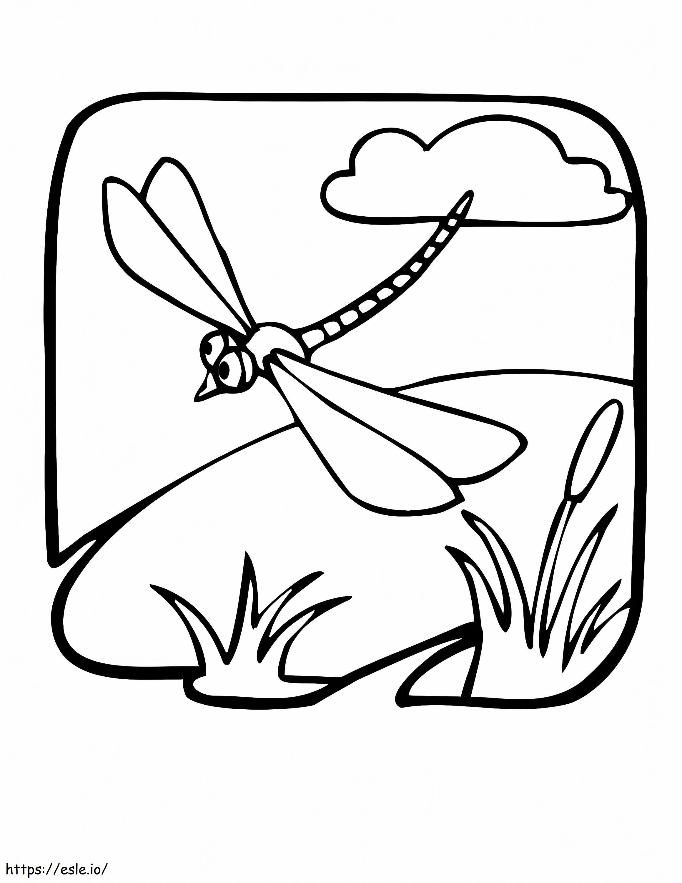 Dragonfly Is Flying coloring page