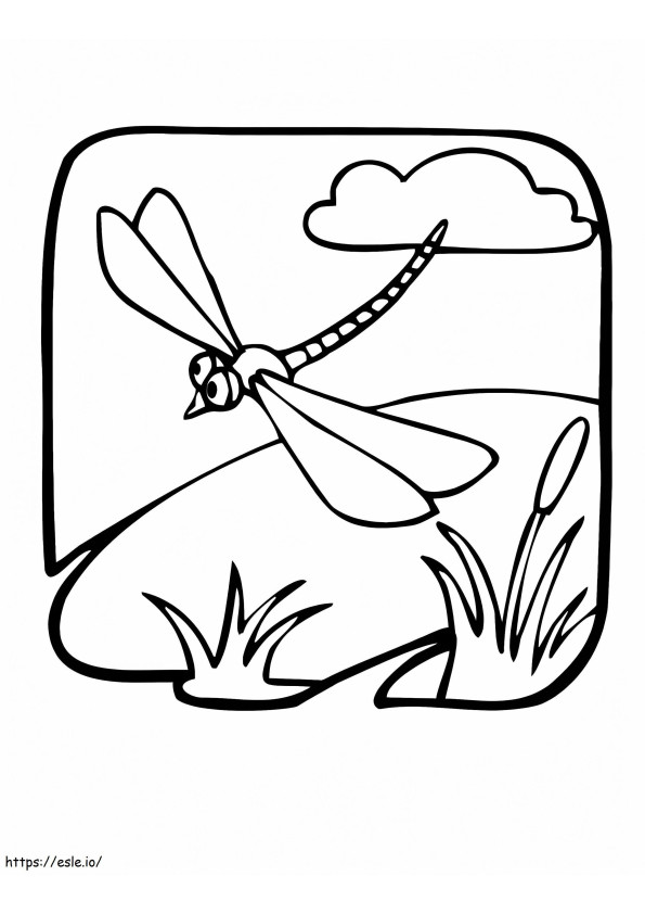 Dragonfly Is Flying coloring page