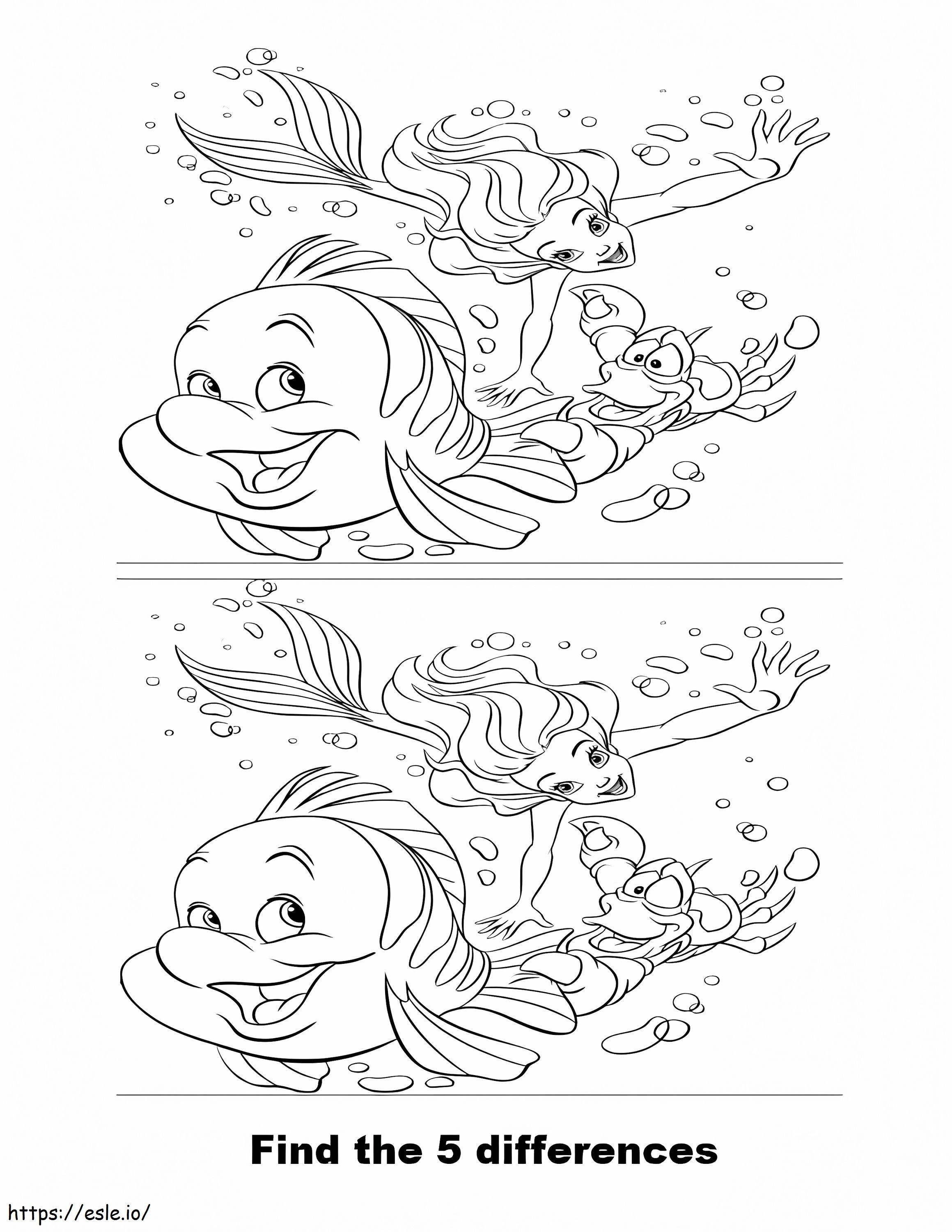 Printable Find 5 Differences coloring page
