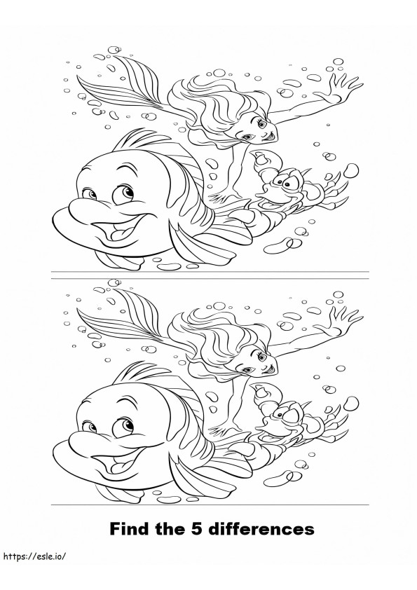 Printable Find 5 Differences coloring page