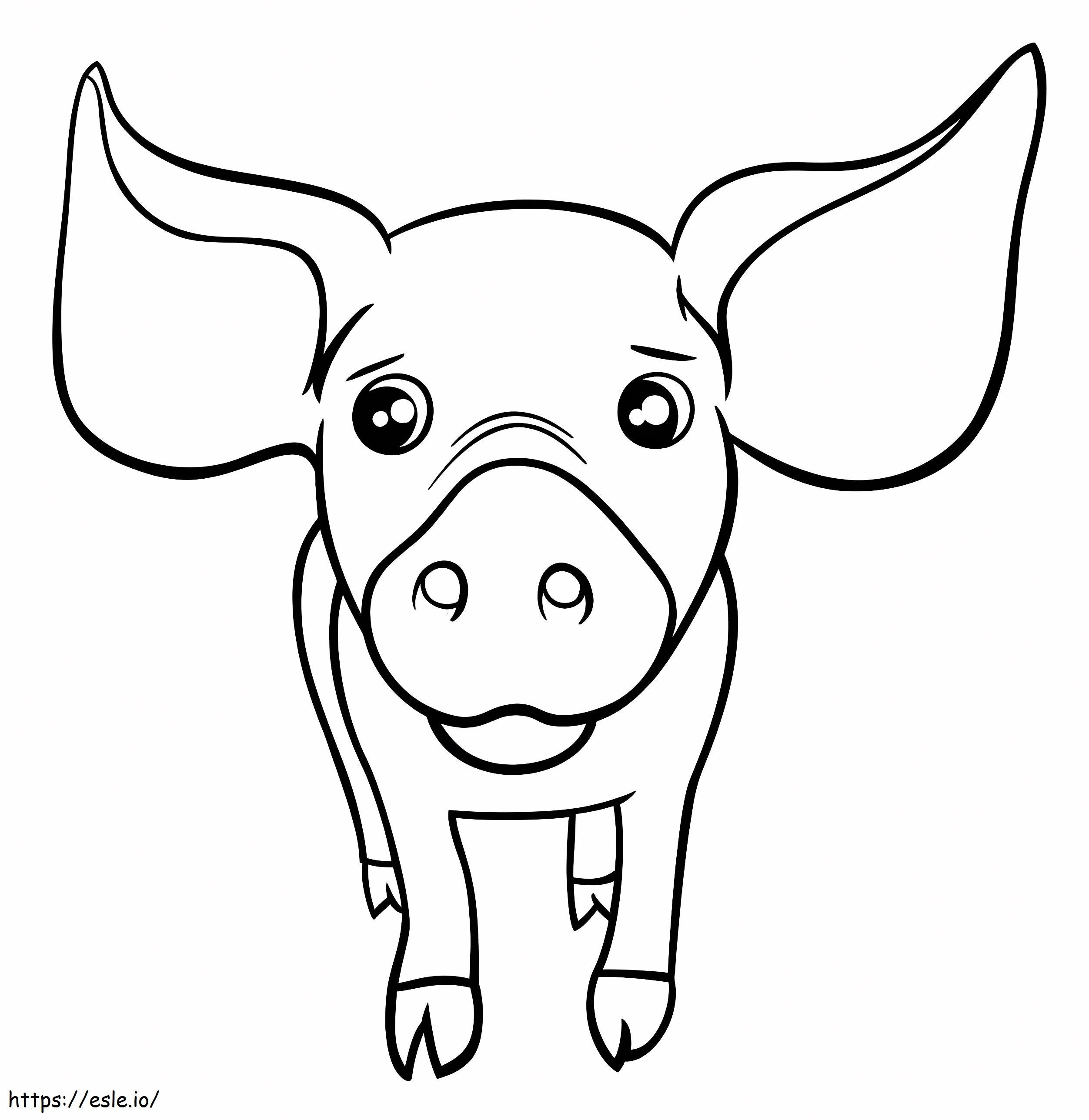 Adorable Pig coloring page