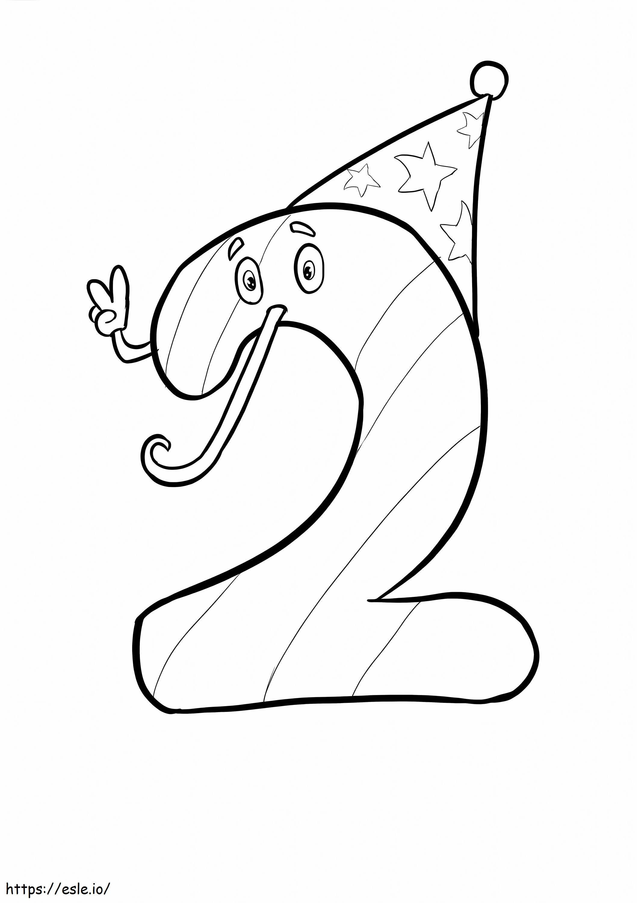 Number 2 At The Party coloring page