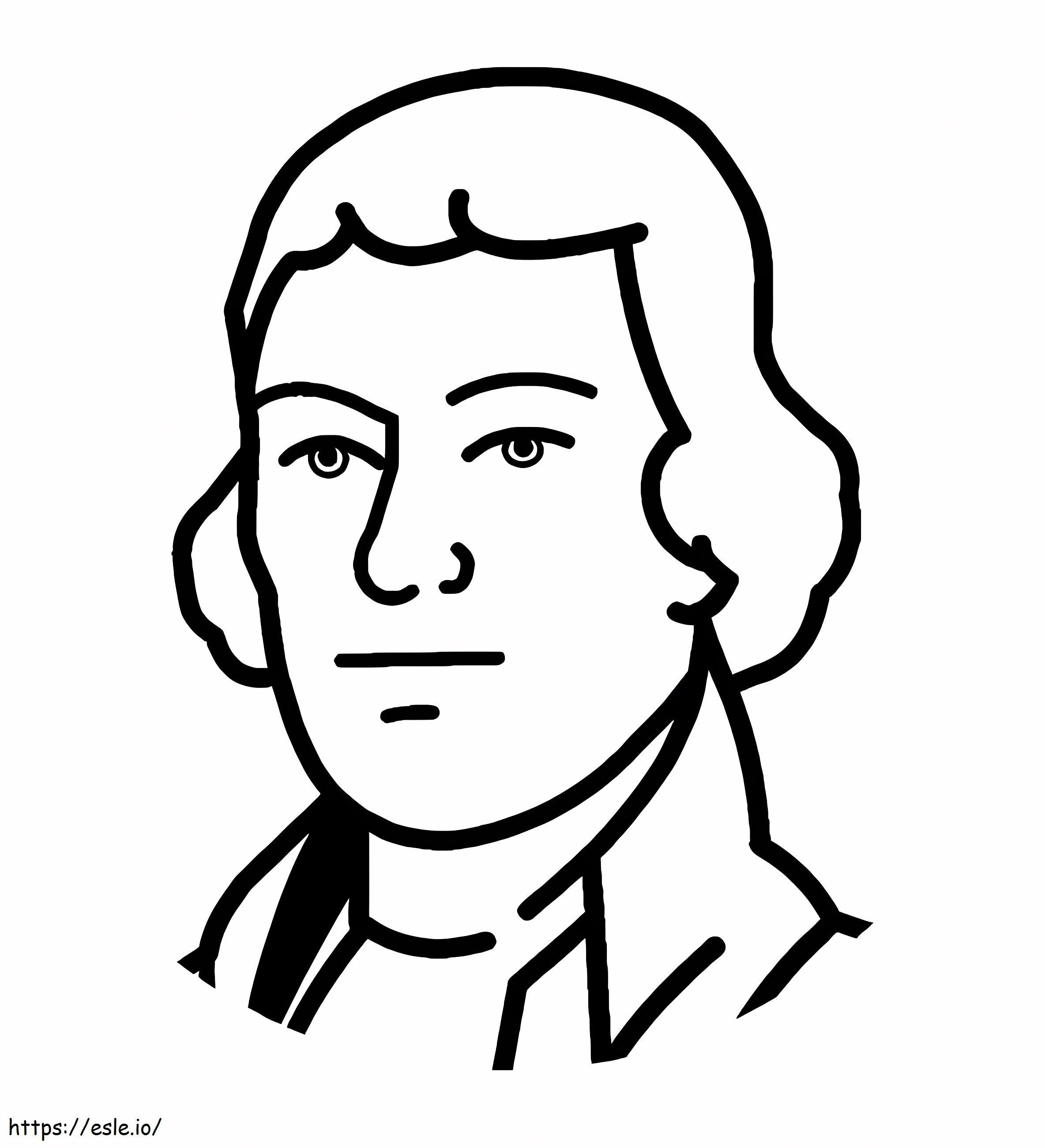 Coloriage Le président Thomas Jefferson à imprimer dessin