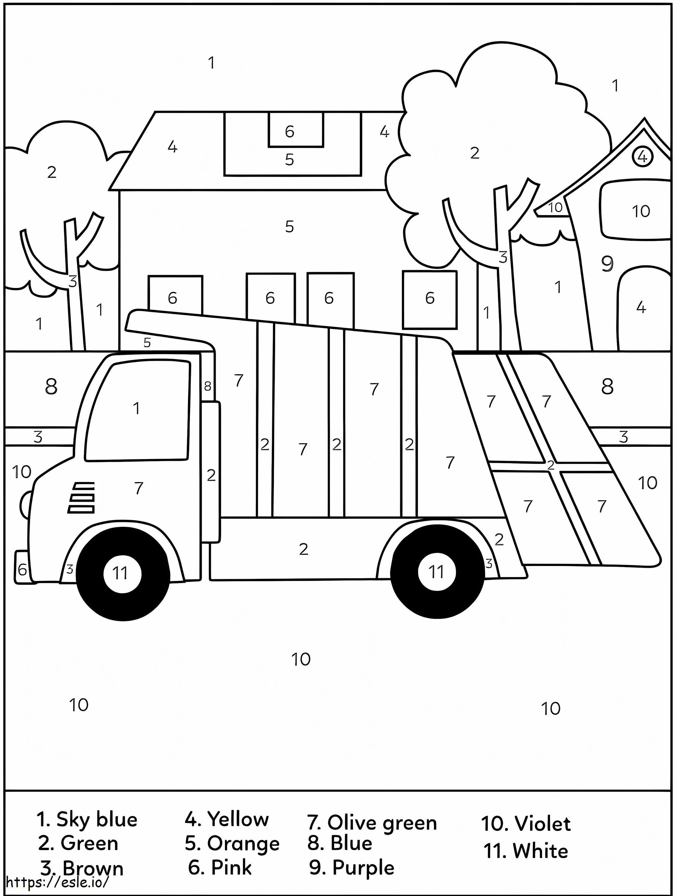 Dumb Truck Color By Number coloring page