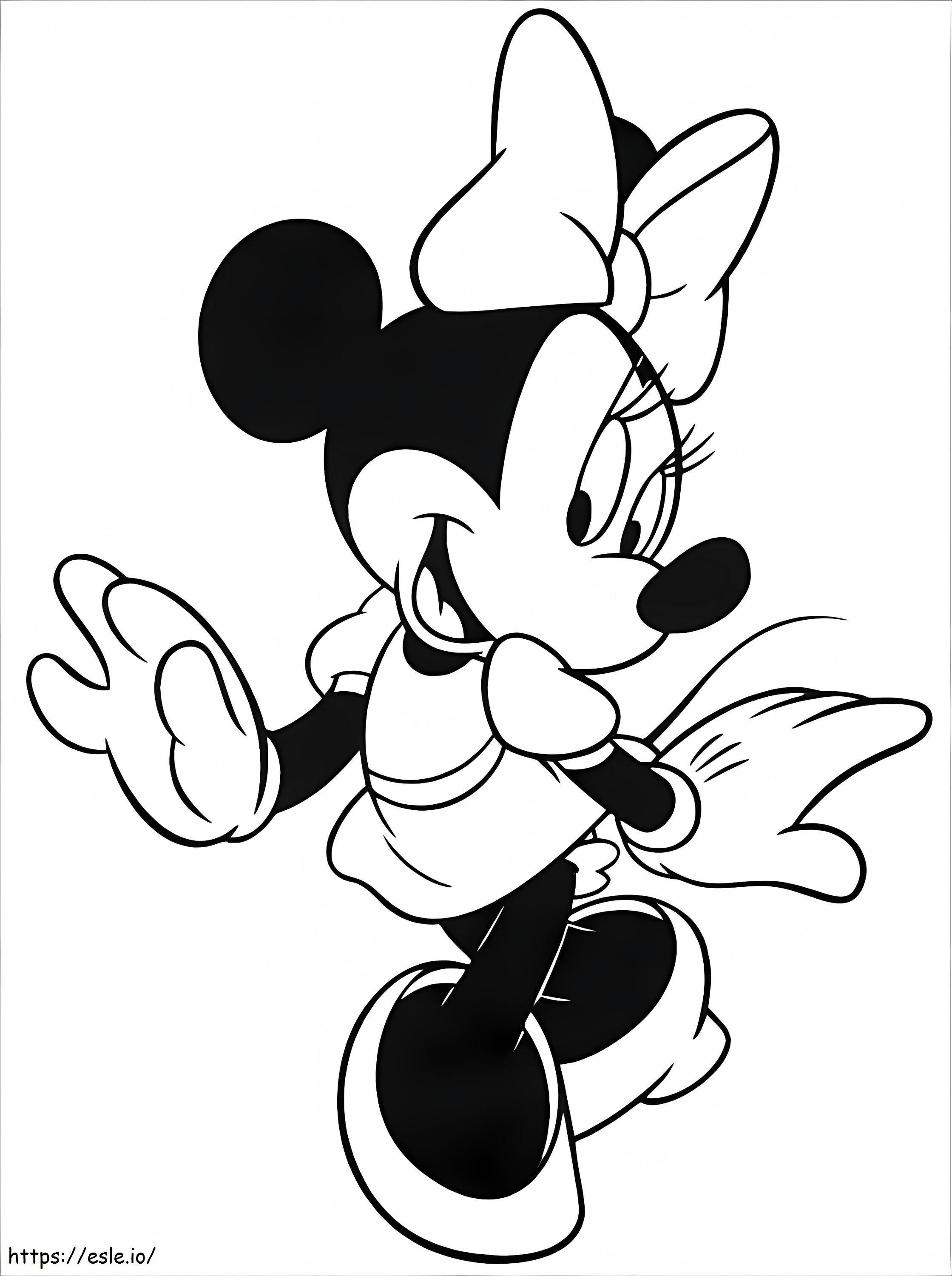 Coloriage Minnie Mouse qui marche à imprimer dessin