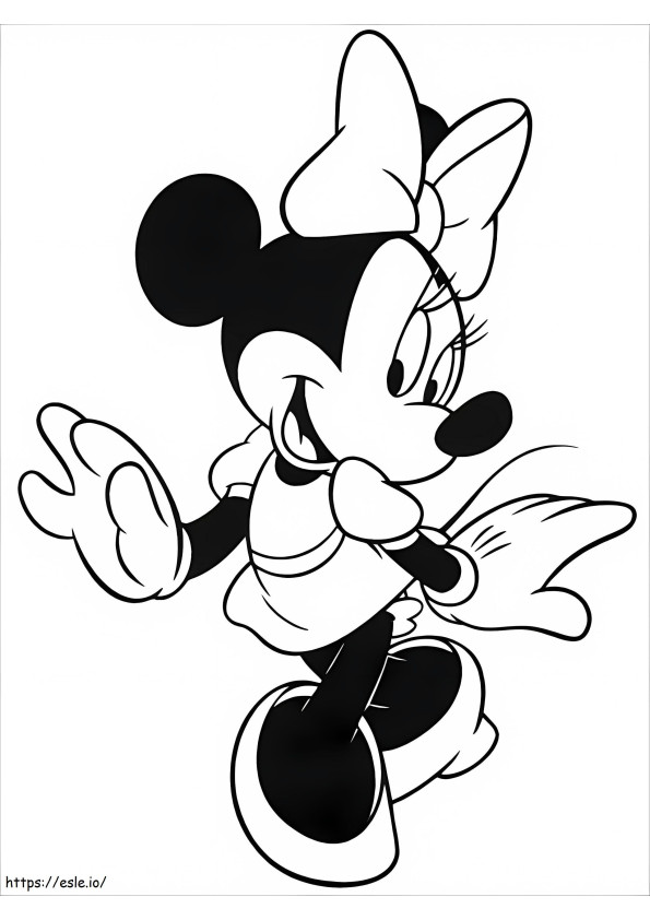Minnie Mouse loopt kleurplaat