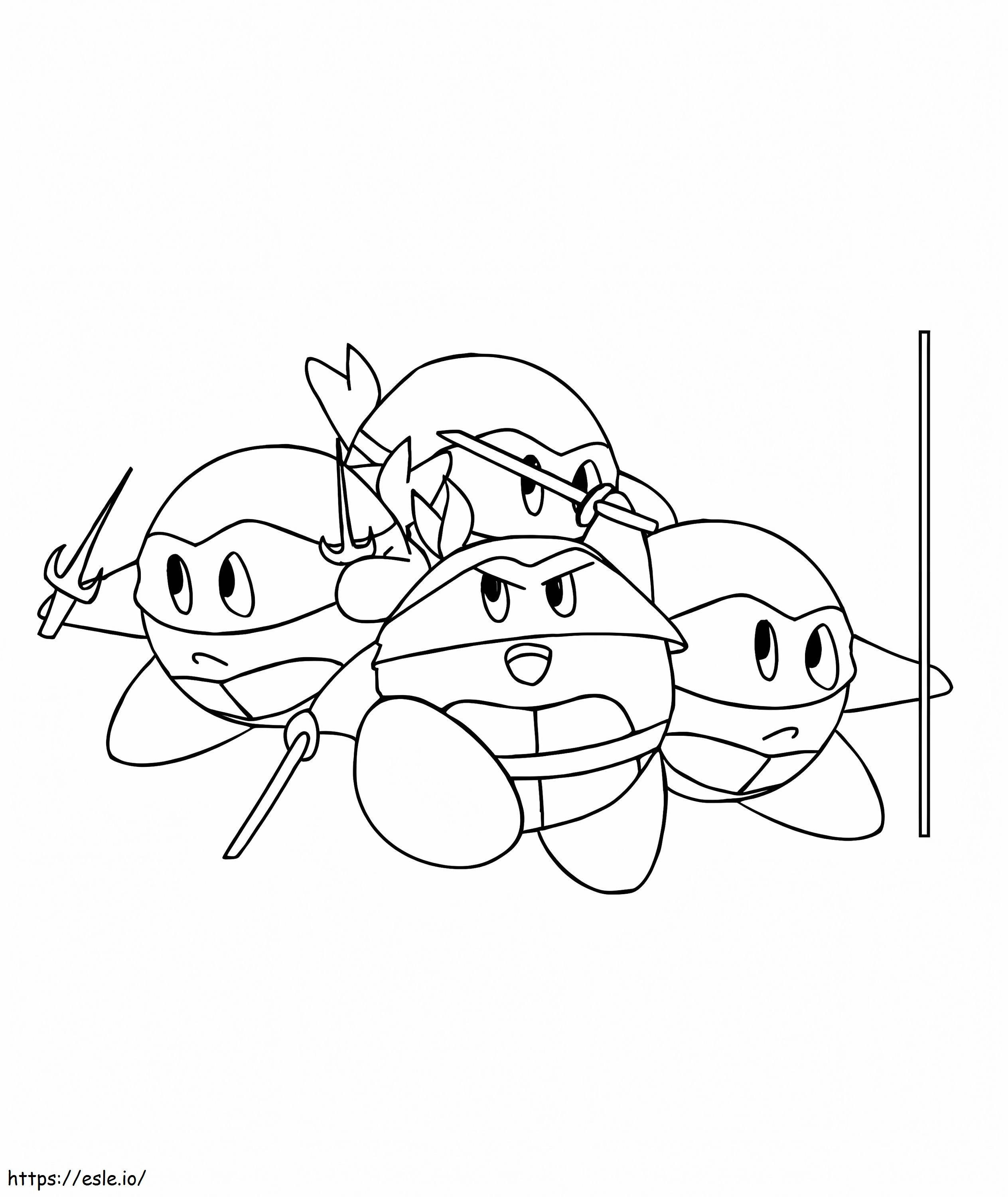 Ninja Kirby kolorowanka