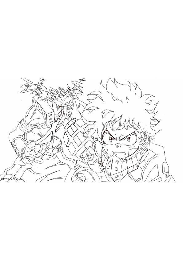 Bakugo And Deku Angry coloring page