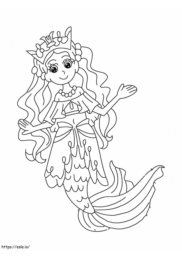 Coloriage Reine de beauté sirène à imprimer dessin