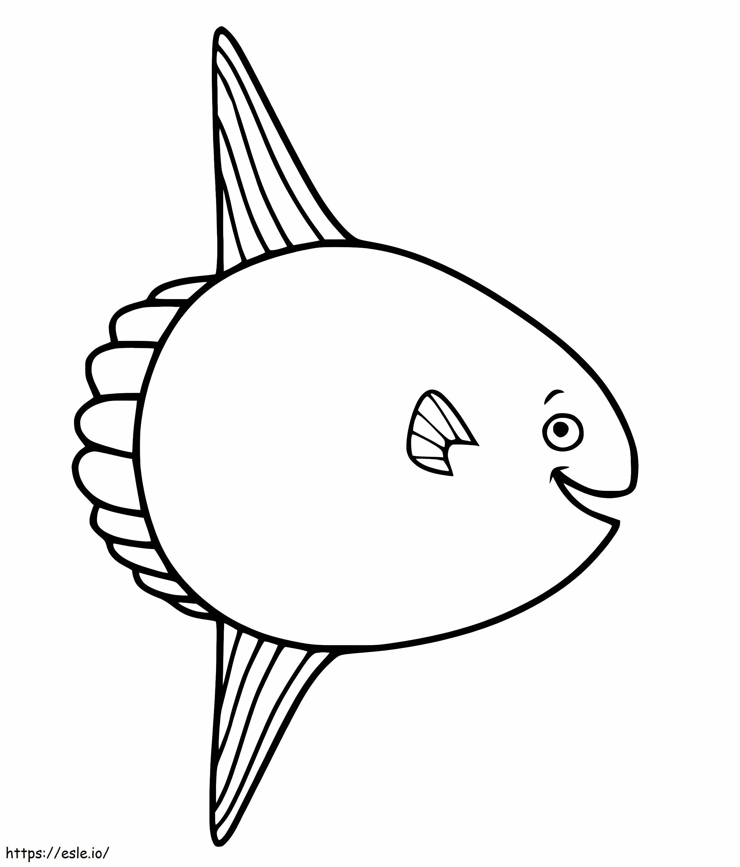 Coloriage Joyeux poisson-lune à imprimer dessin