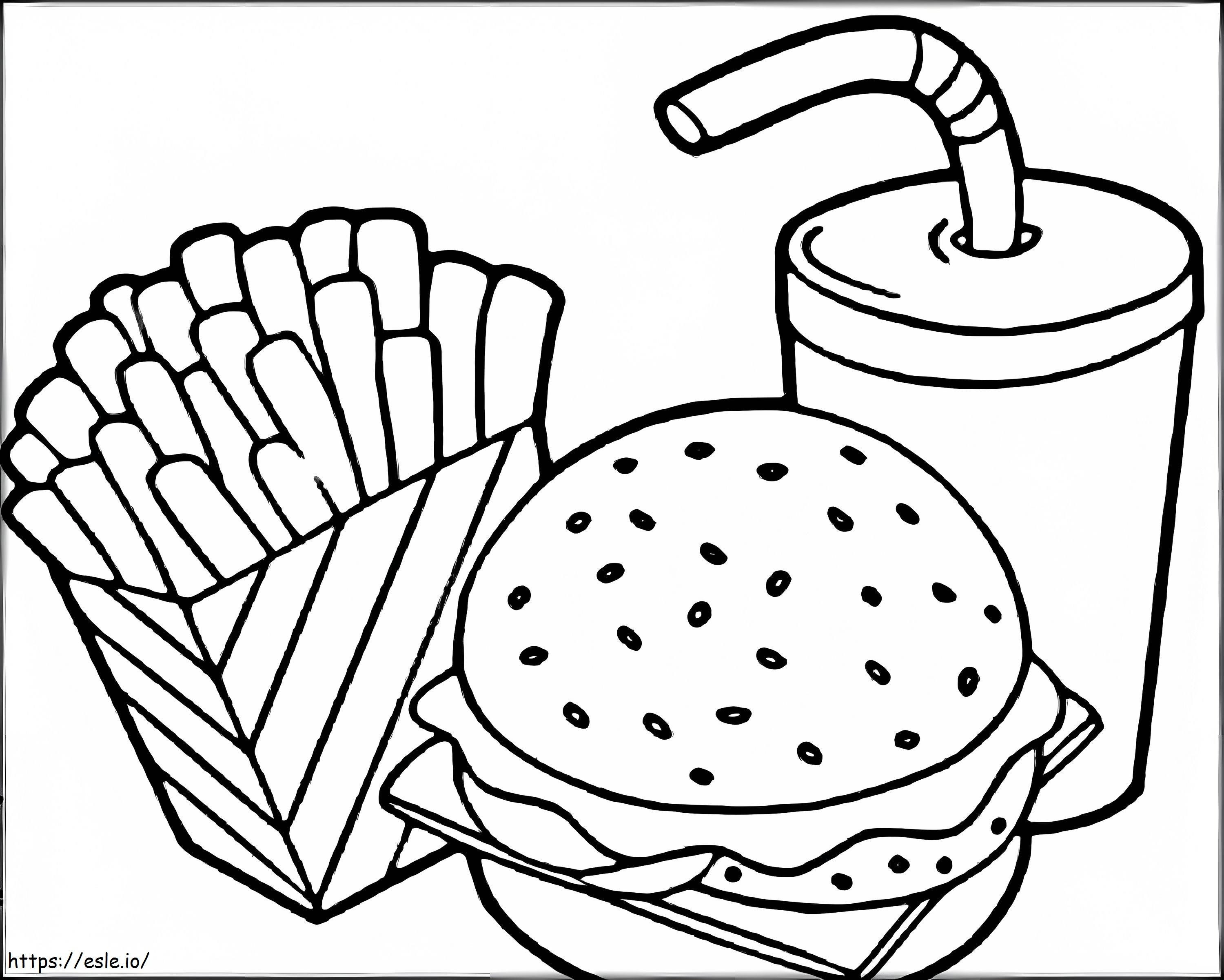 Imagen de comida HQ McDonalds para colorear