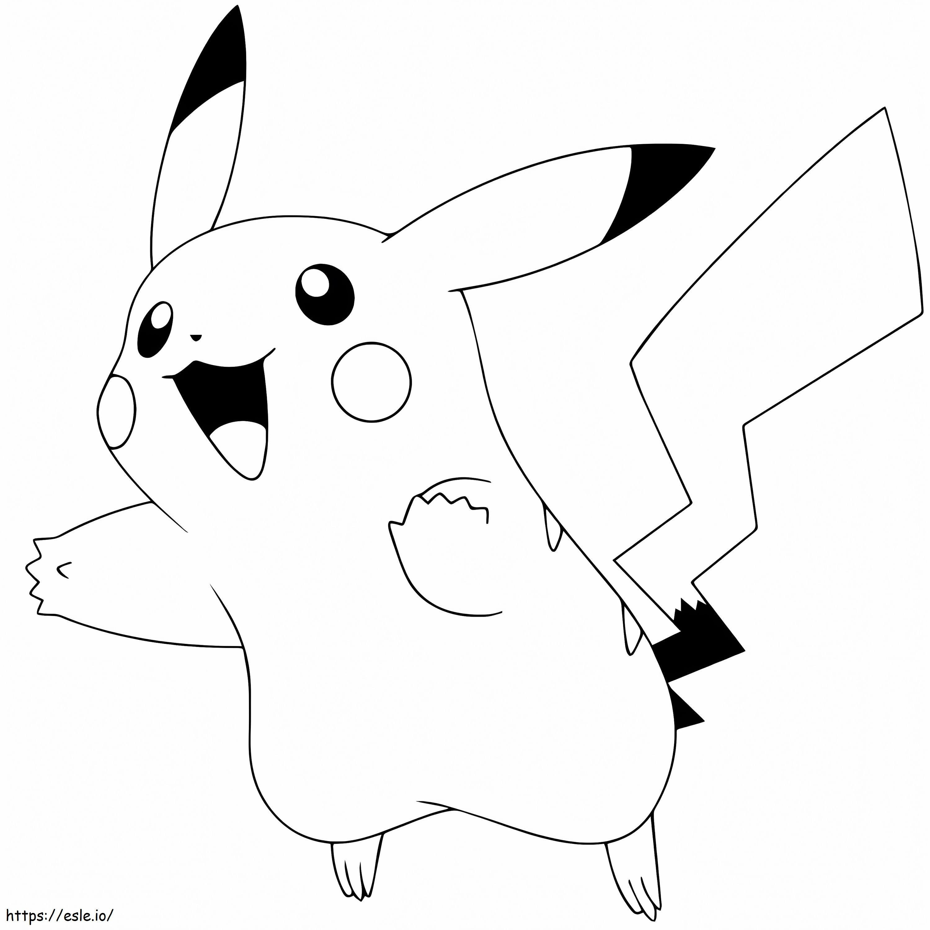 Pikachu Looks Happy coloring page