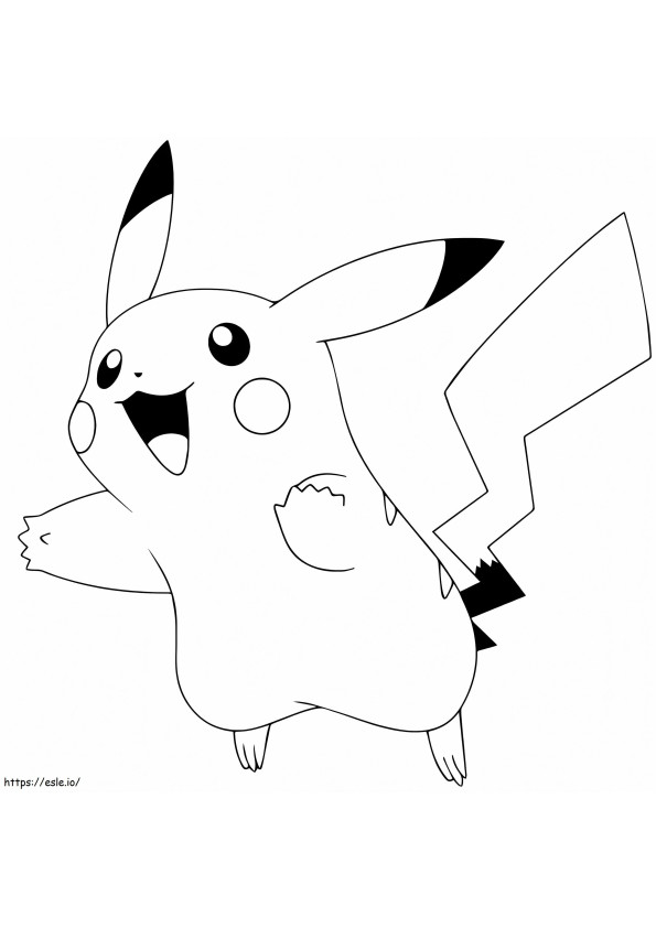 Coloriage Pikachu a l'air heureux à imprimer dessin