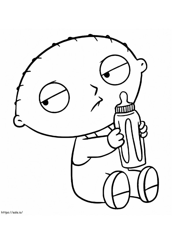 Stewie With Milk Bottle coloring page