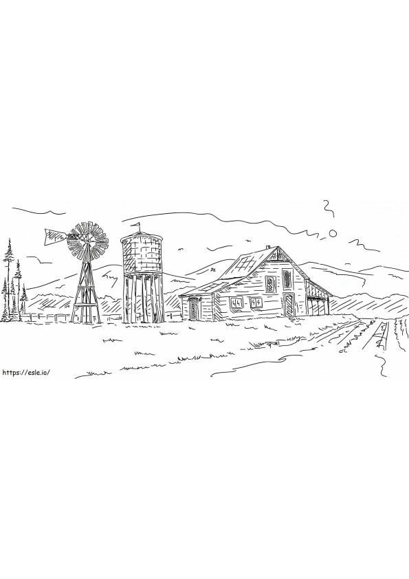 1540180938 Aangepaste schuur tekening huis landschap boerderij cadeau voor ouders vader ideeën van schuur van schuur kleurplaat