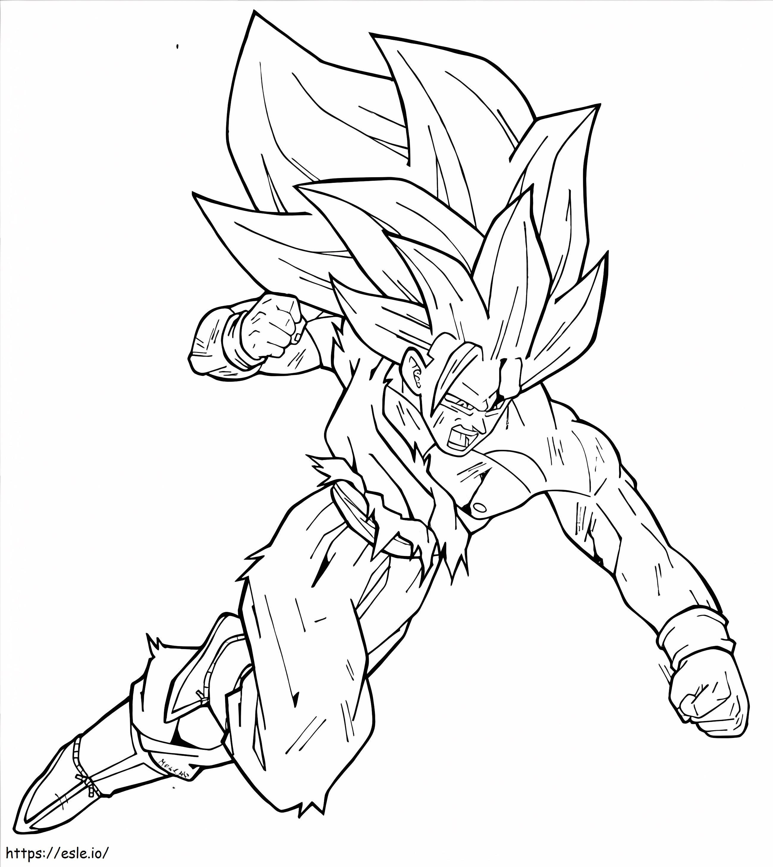 Son Goku Punch coloring page