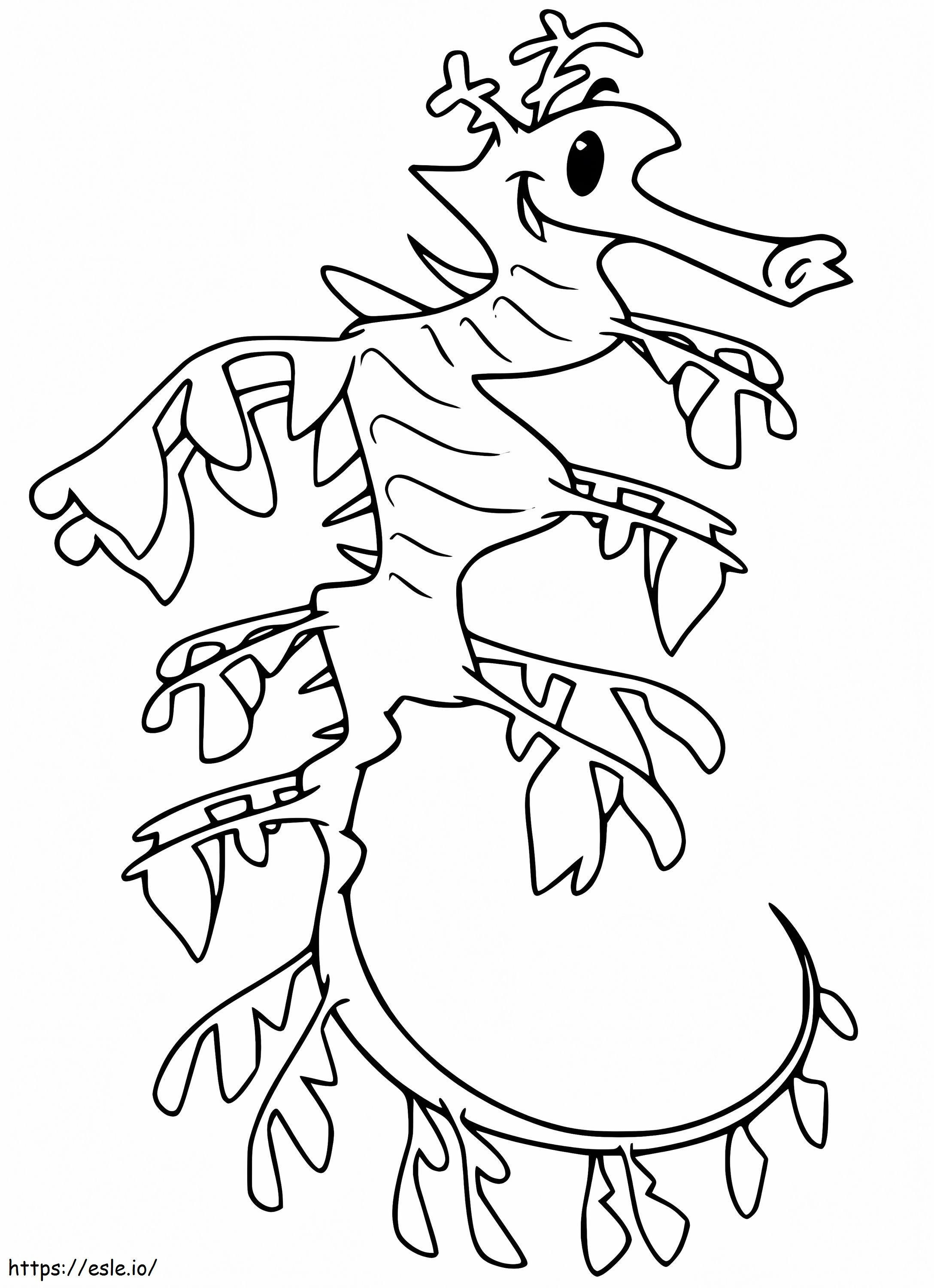 Dragão Marinho de desenho animado para colorir