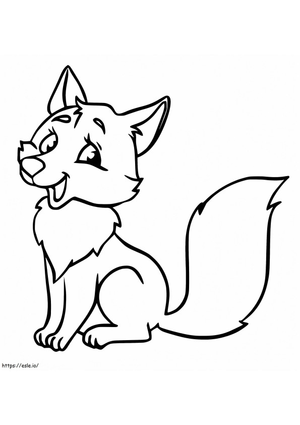 Cute Fox Laughing coloring page